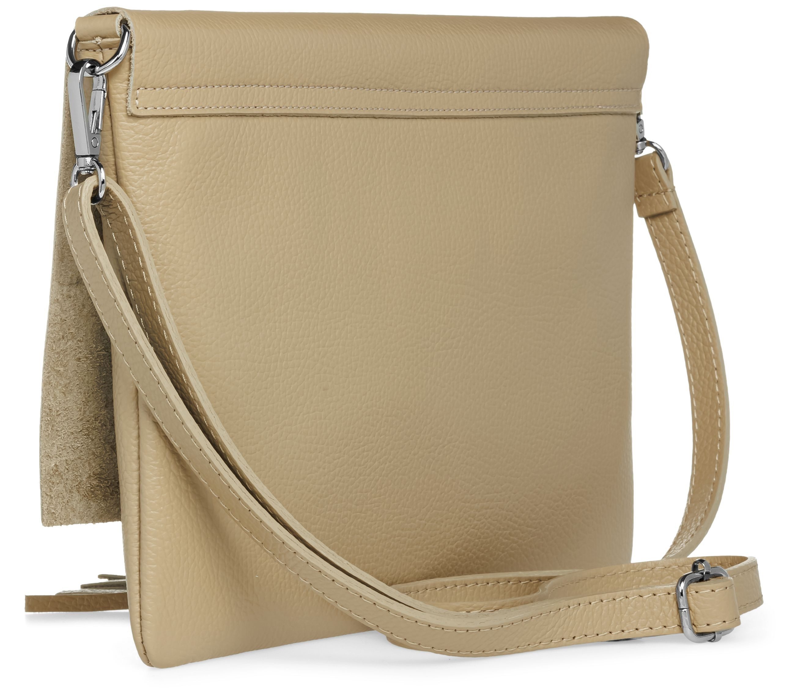 Caspar Umhängetasche xl Clutch Leder Damen Tasche mit Quaste - CLASSIC LINE - Modell No.829, leicht, elegant & unempfindlich - 100% Echtleder - Handmade in Italy
