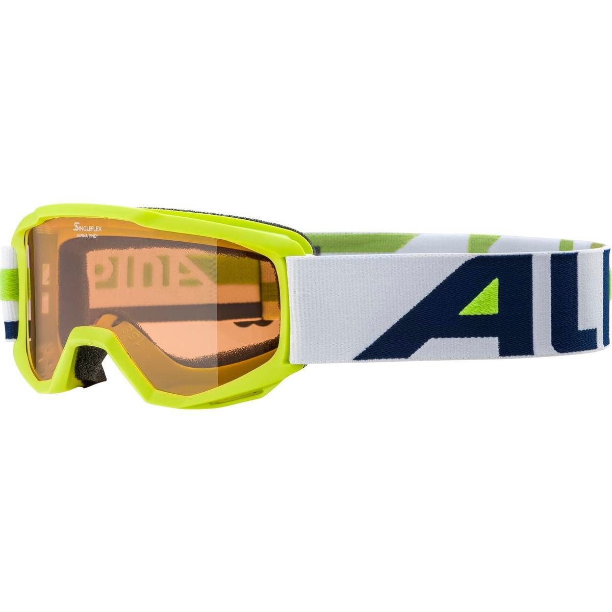 matt Alpina Sports Skibrille lime PINEY