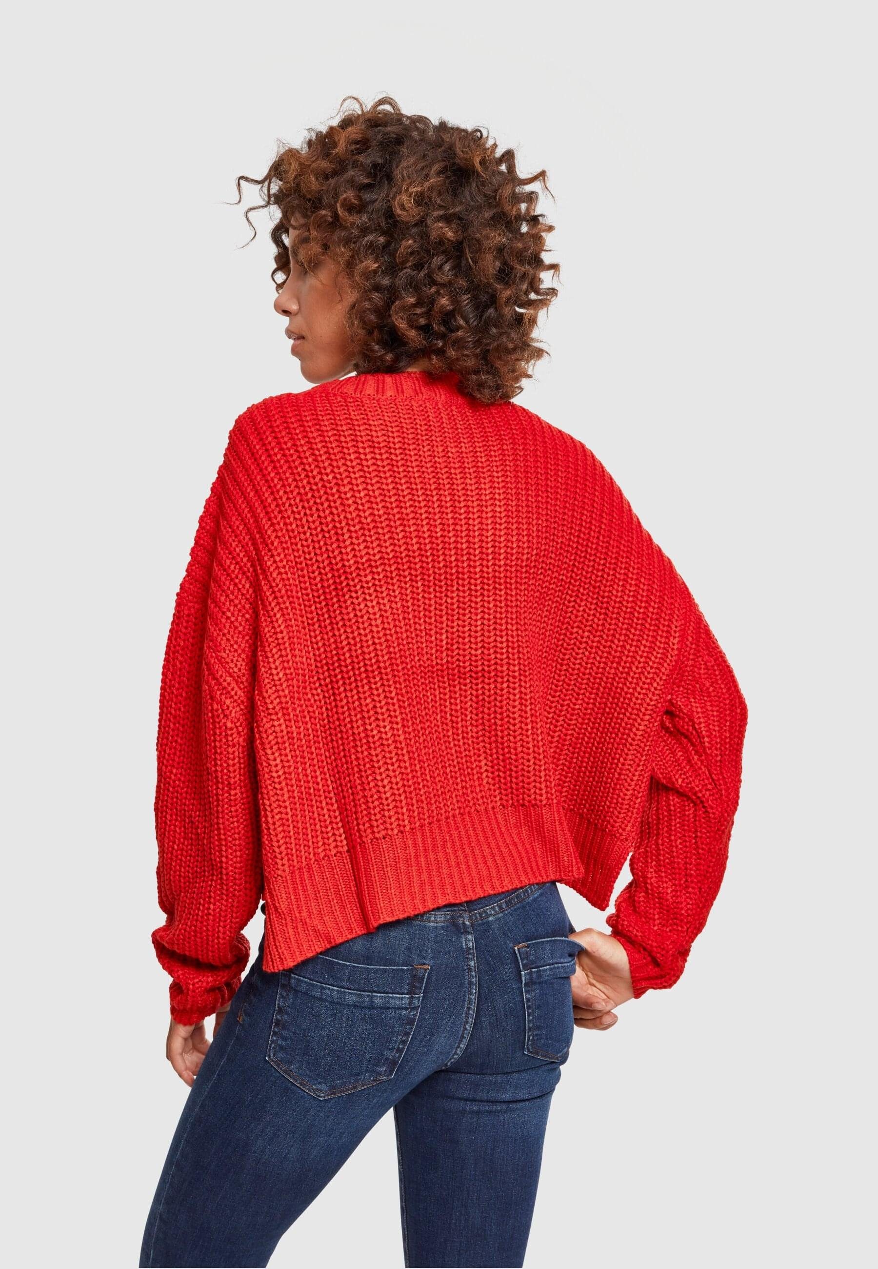 URBAN Wide (1-tlg) Damen Sweater Kapuzenpullover CLASSICS Ladies firered/ Oversize