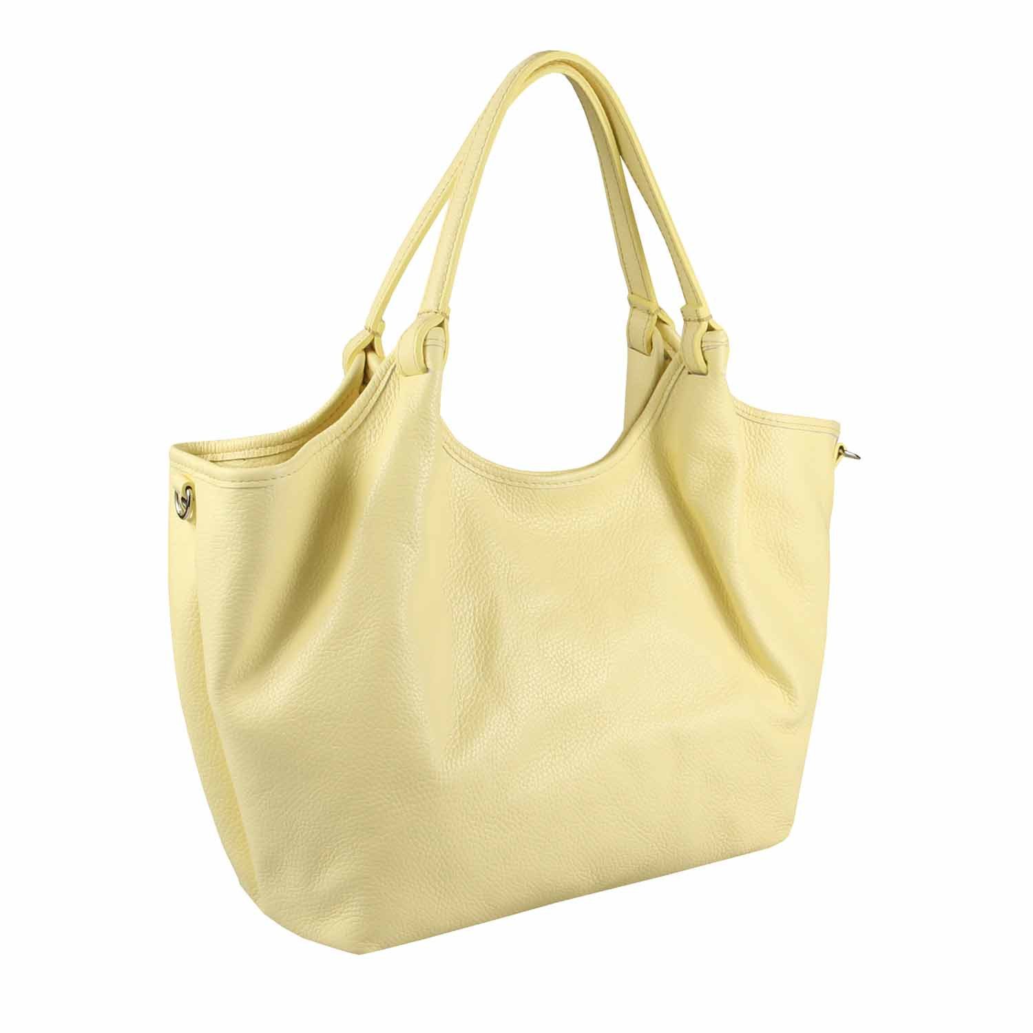 ITALYSHOP24 Shopper Made in Italy Damen Leder Tasche Tote Bag Business Handtasche Freizeit, Schultertasche Crossbody Beuteltasche Henkeltasche Ledertasche DIN-A4