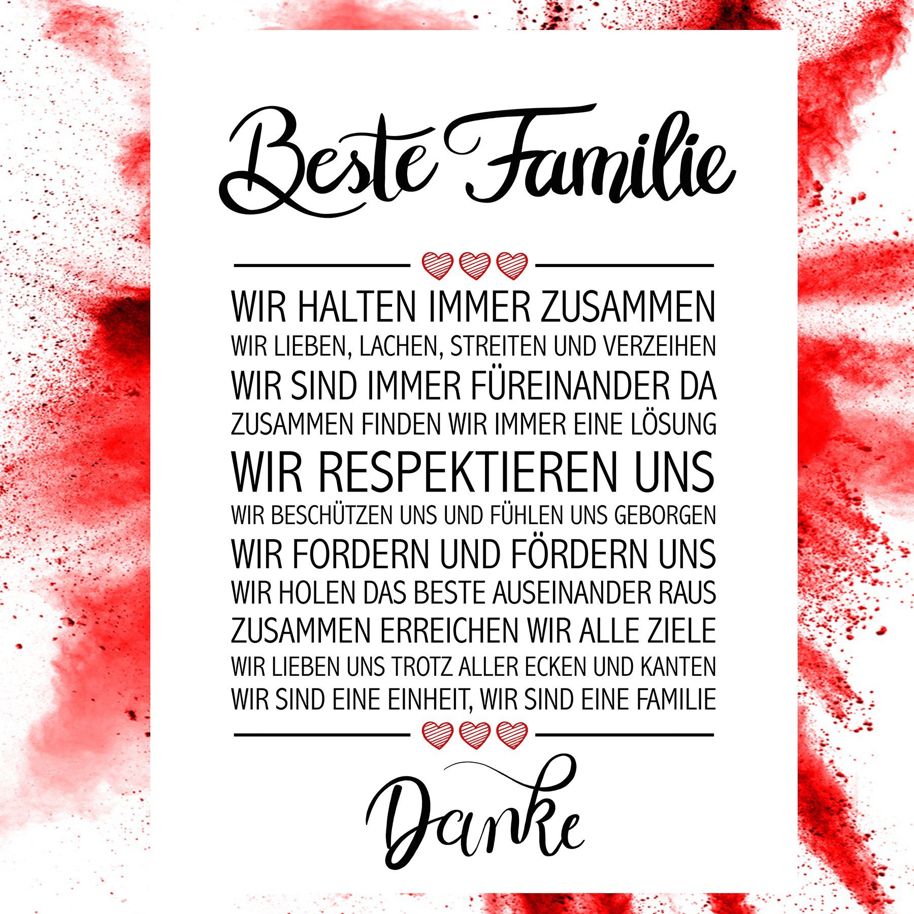Close Up Poster Beste Familie Kunstdruck 30 x 40 cm