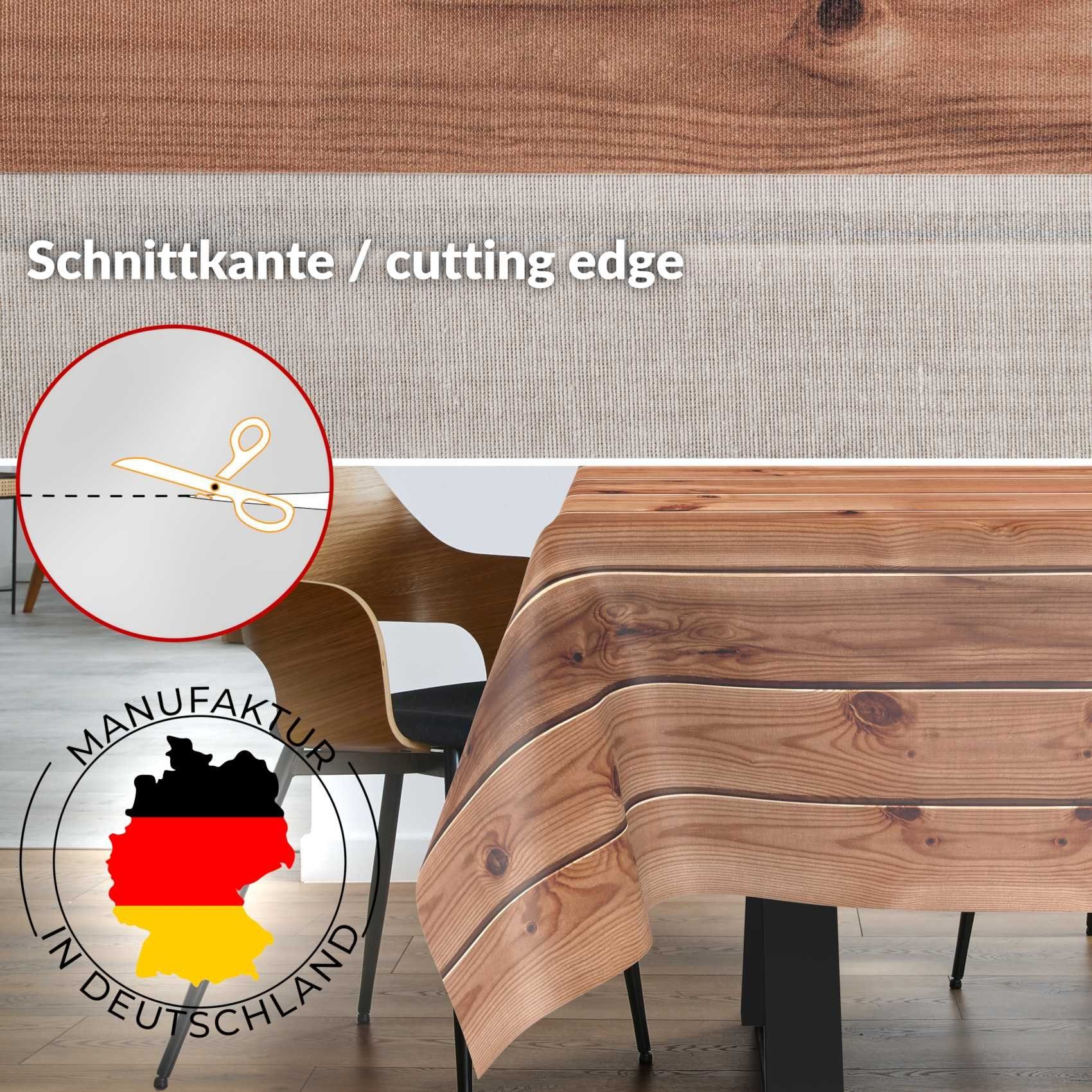 ANRO Tischdecke aus Stoff mit Exclusivem Motiv wasserabweisend Tischtuch Tischwäsche (Einzelstück 1-tlg), mit Acryl Beschichtung