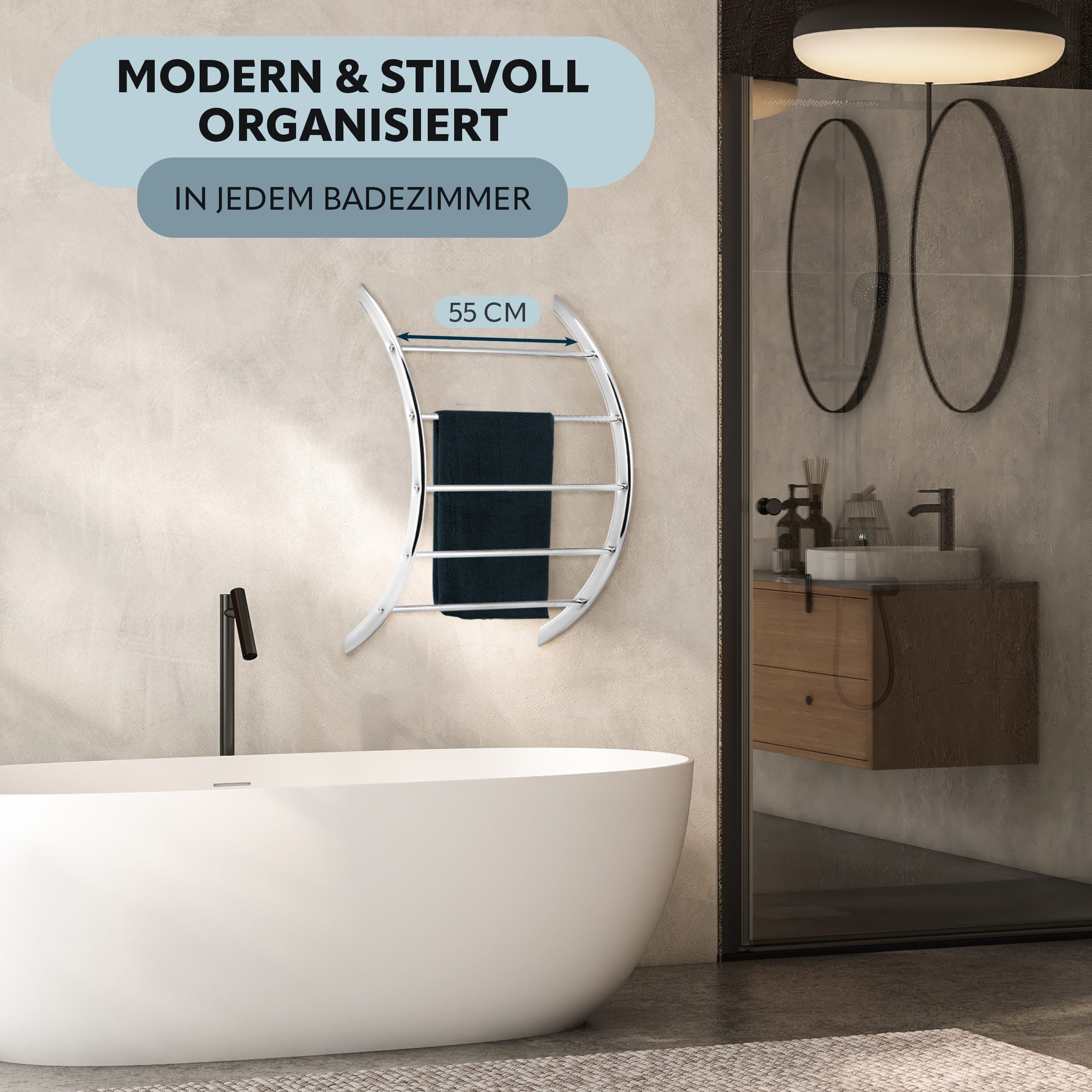 bremermann Handtuchhalter Handtuchhalter zur Wandmontage mit 5 Stangen aus günstig online kaufen