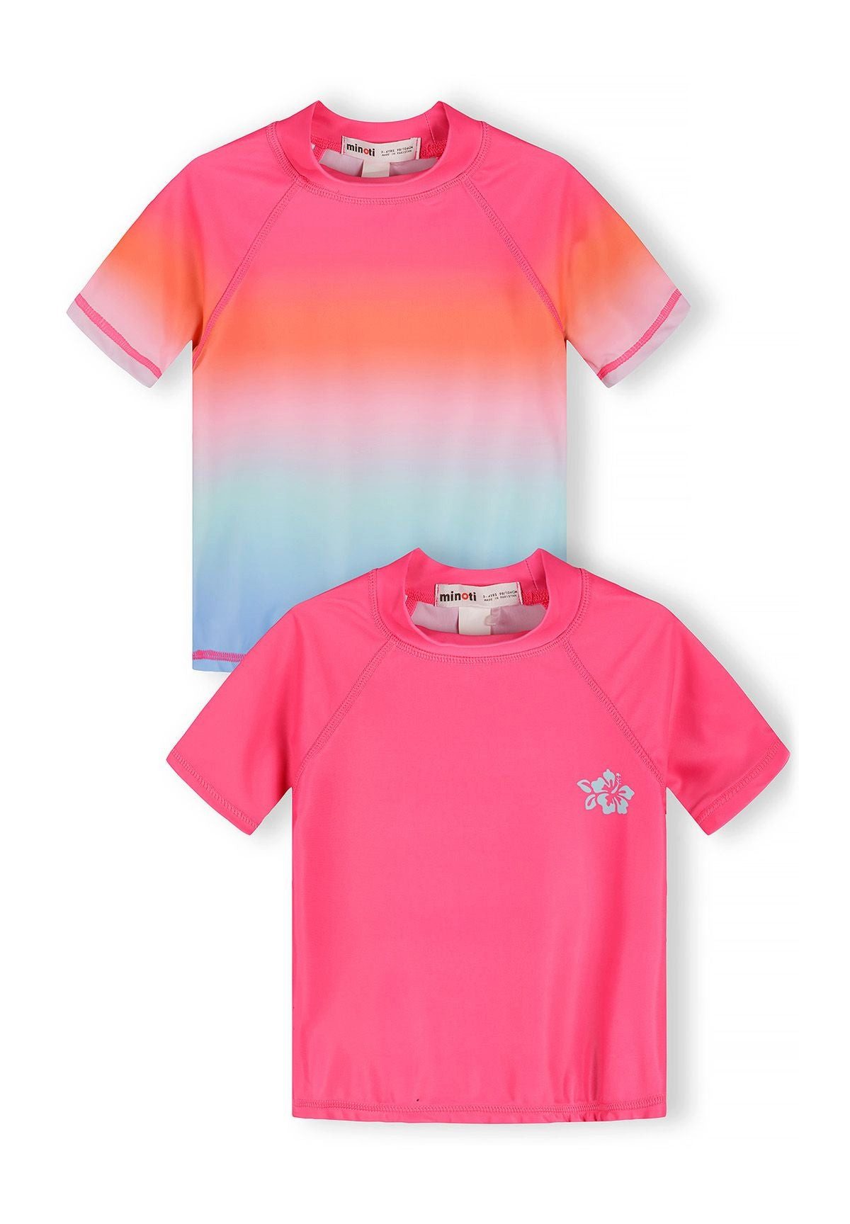 MINOTI Bade-Shirt für Mädchen im 2er-Pack (Packung), Farbverlauf und Rückenprint