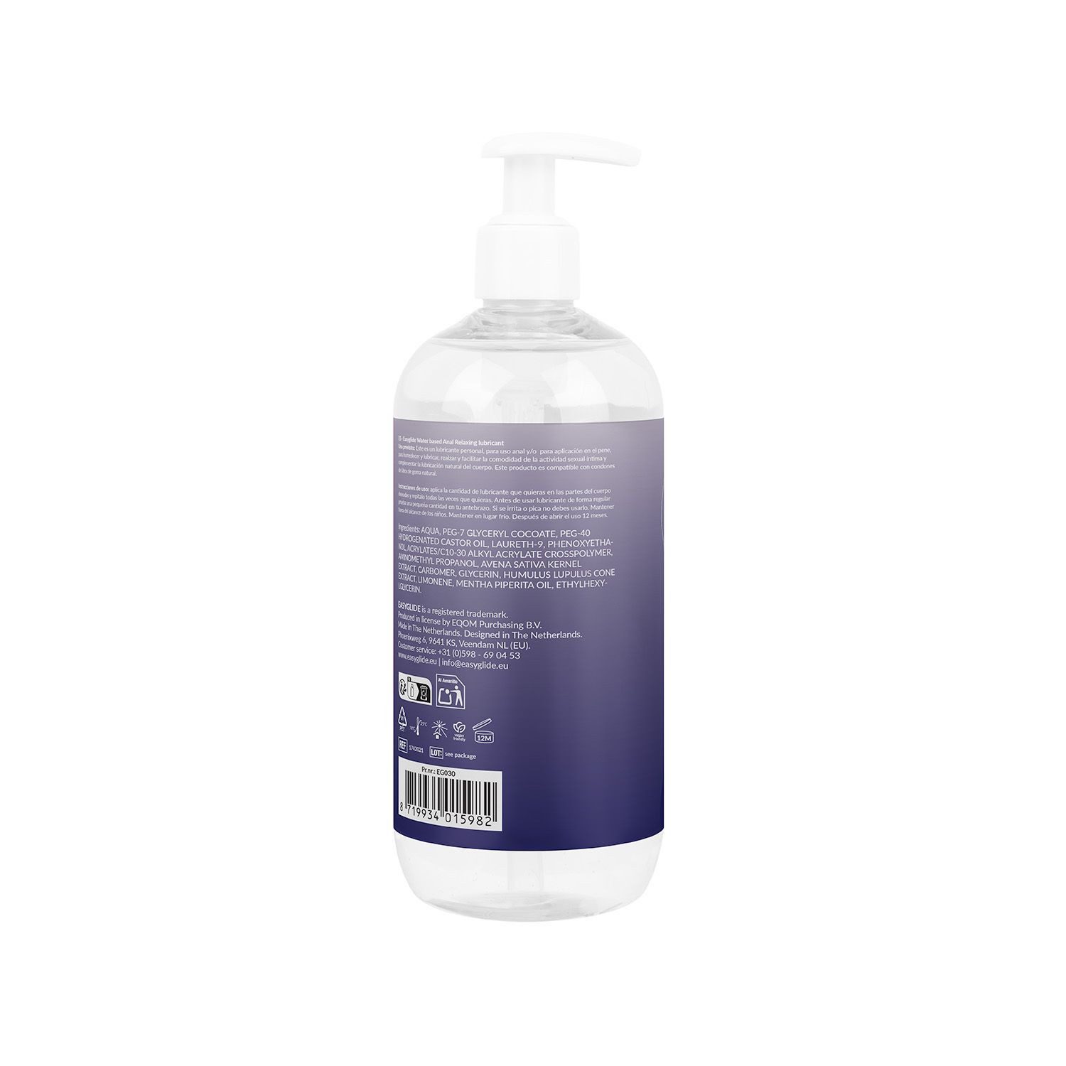 EasyGlide Analgleitgel Anal-Gleitgel - 500 ml Wasserbasiert Leicht betäubend - Durchsichtig