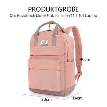 TAN.TOMI Freizeitrucksack Rucksack Damen Rucksäcke Herren Tagesrucksack mit Laptopfach, Tasche Wasserdichter Schulrucksack Laptop Rucksack 15.6 Zoll