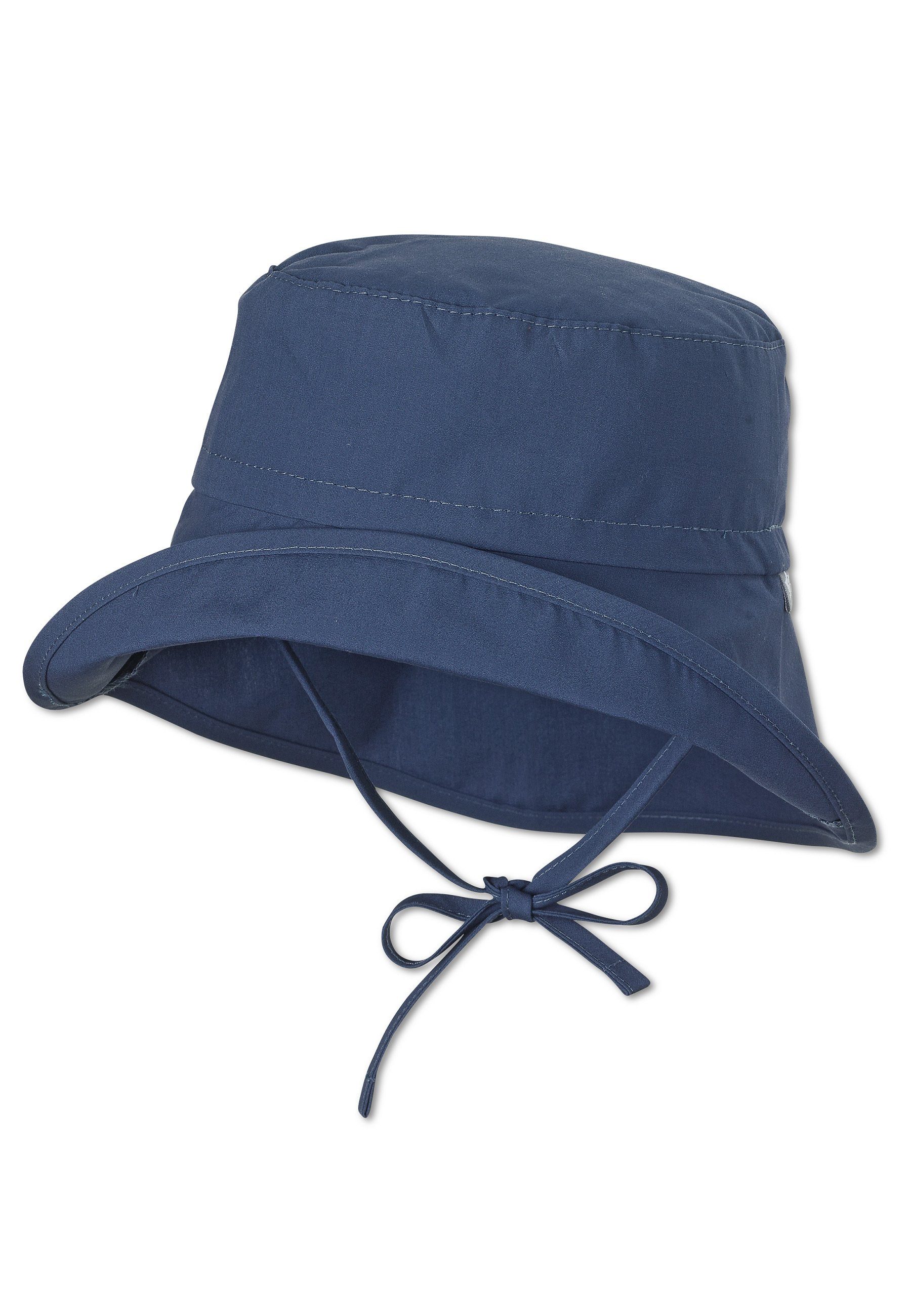 Sterntaler® Schirmmütze Sonnenhut uni Kinderhut bläulich mit Sommerhut aus Nackenschutz Schutz und Sommer) den Bindeband Baumwolle (1-St., unifarben mit UV-Schutz idealer für