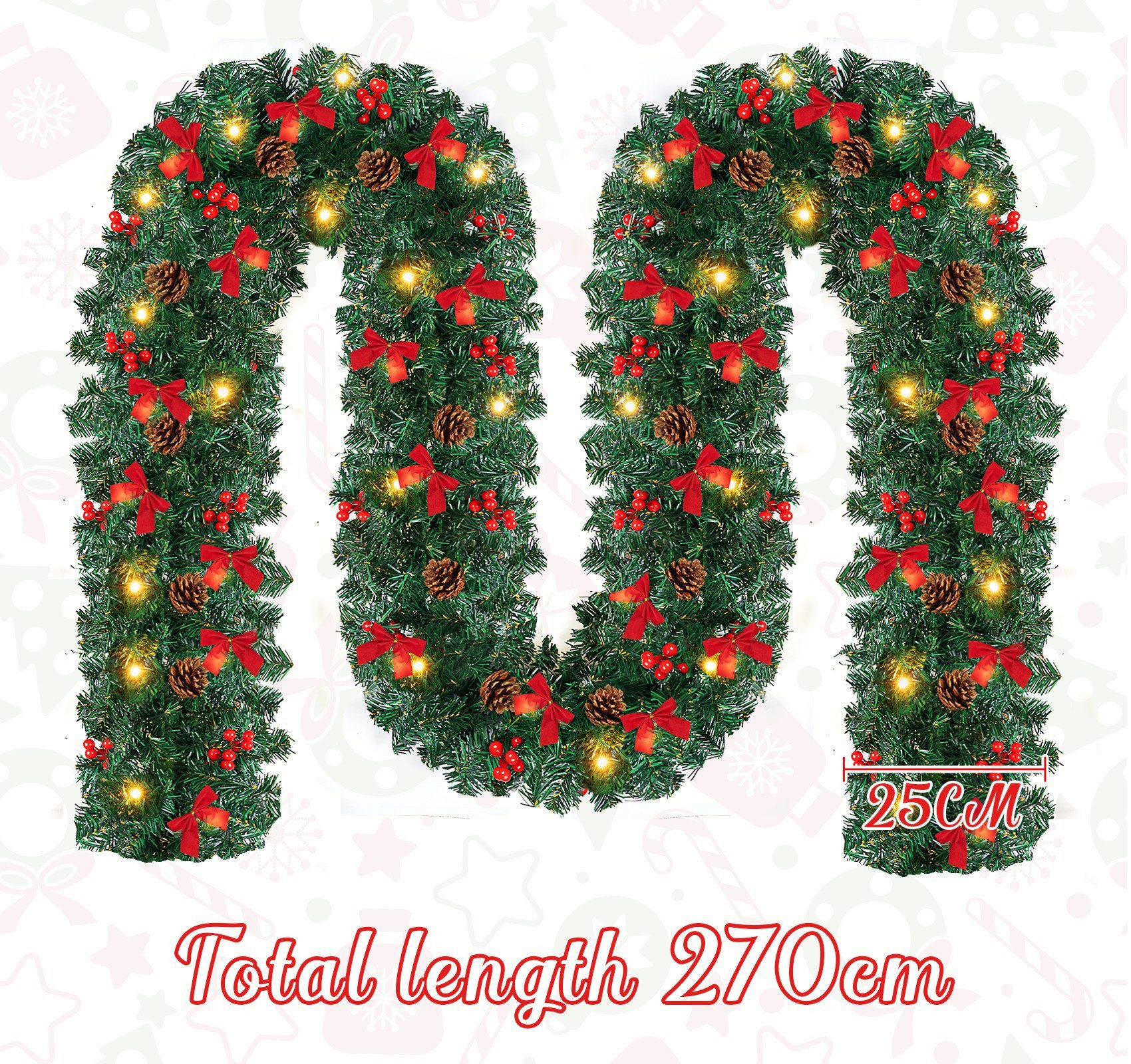 Kunstgirlande Weihnachtsgirlande, 2.7M, mit Tannenzapfen und günstig online kaufen