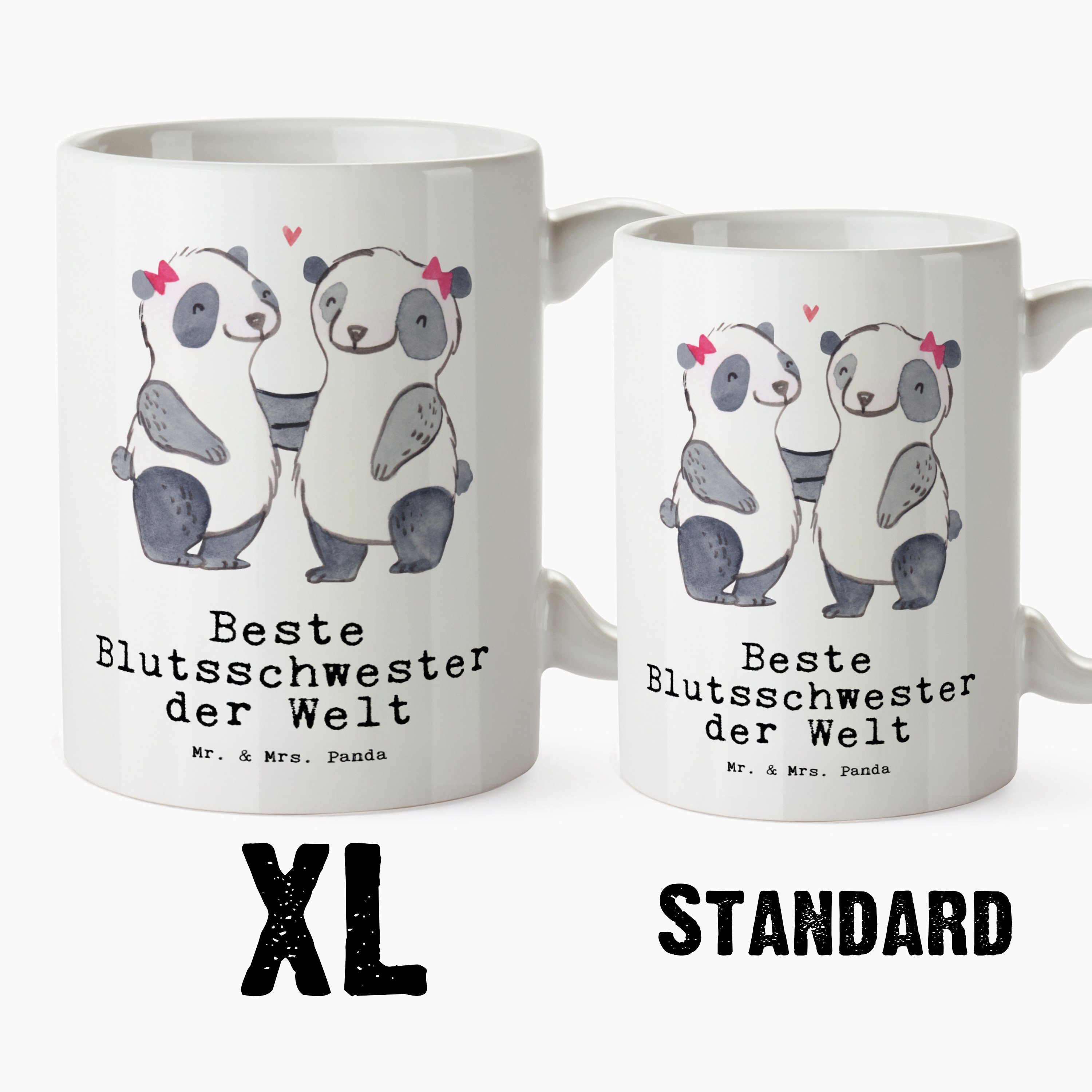 Weiß Blutsschwester der Geschenk, Tasse - XL Beste Tasse XL - Panda Schenken, Mrs. Keramik Welt Mr. T, & Panda