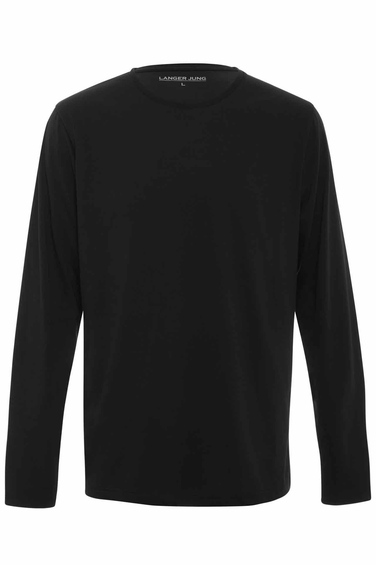LANGER JUNG Longsleeve Langarmshirt extra lang an Ärmel und Rumpf Unifarbe mit Rundhalsausschnitt