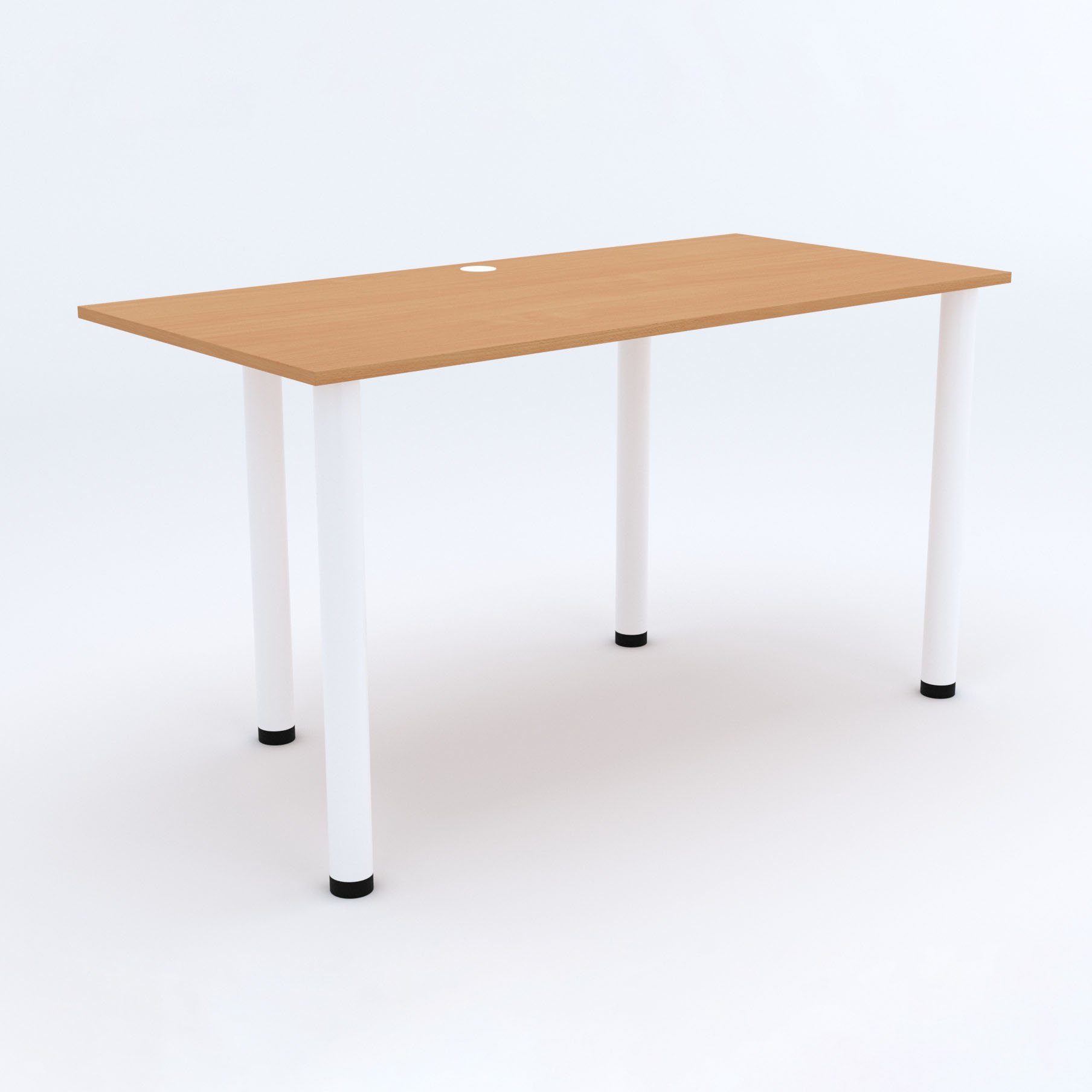 Schreibtisch, Buche PVC Kabeldurchführung 2mm mit Beinen Schreibtisch weißen Bayerische und AKKE