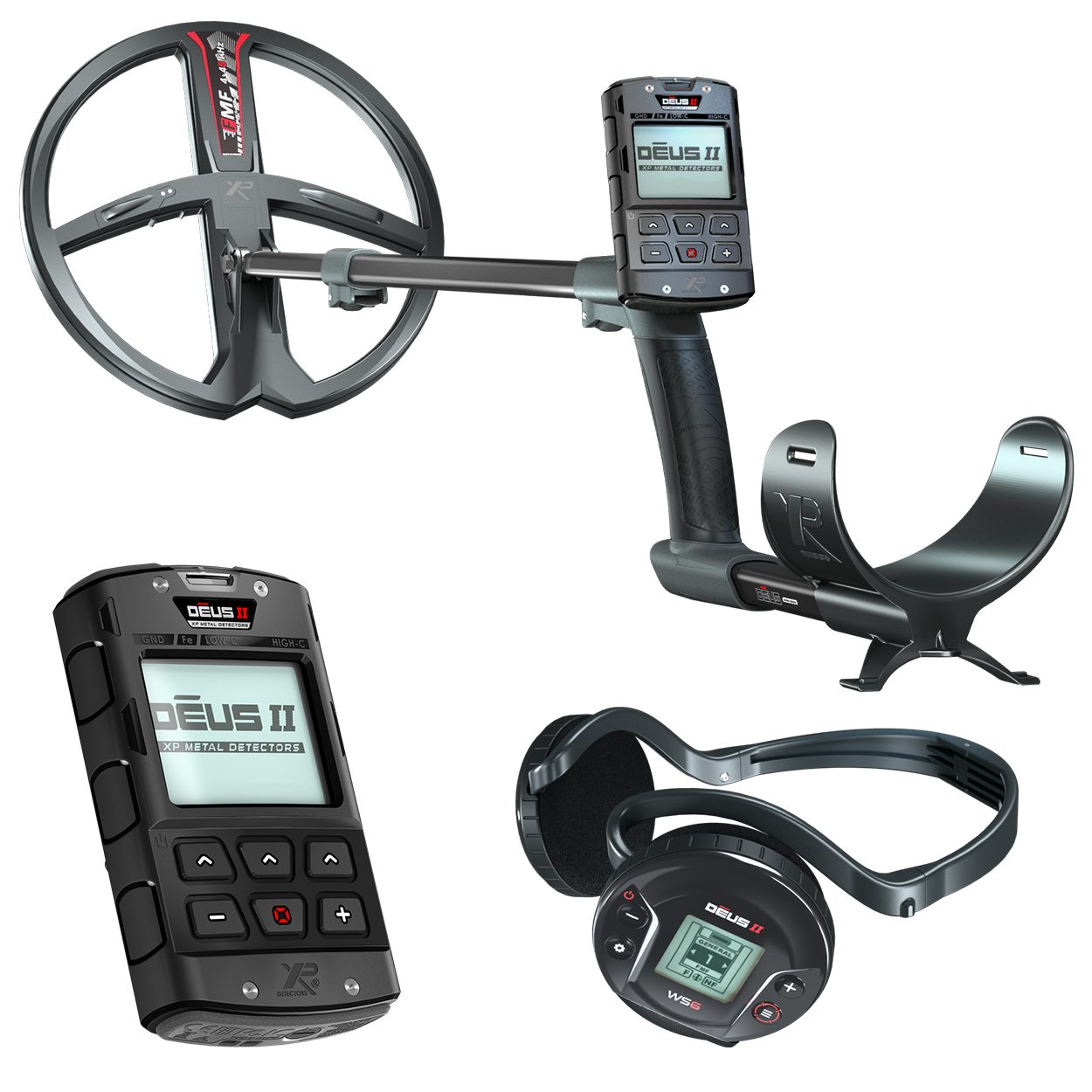XP Metalldetektor DEUS 2 II 28 FMF RC WS6 Komplettset, 28cm Suchspule, WS6 Funkkopfhörer