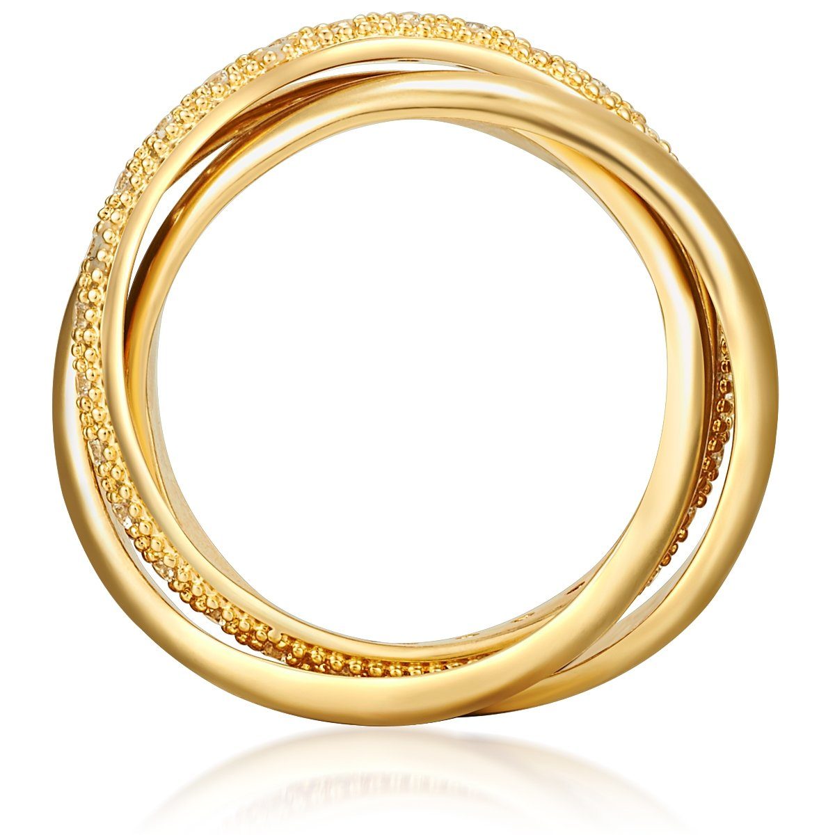 Lulu & Jane Fingerring gelbgold, mit Zirkonia günstig online kaufen