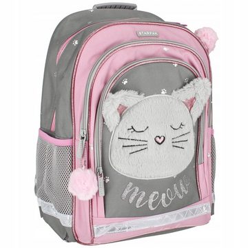 Sarcia.eu Schulrucksack Rosa-grauer Mädchen Schulrucksack mit Reflektor 40x29x20cm