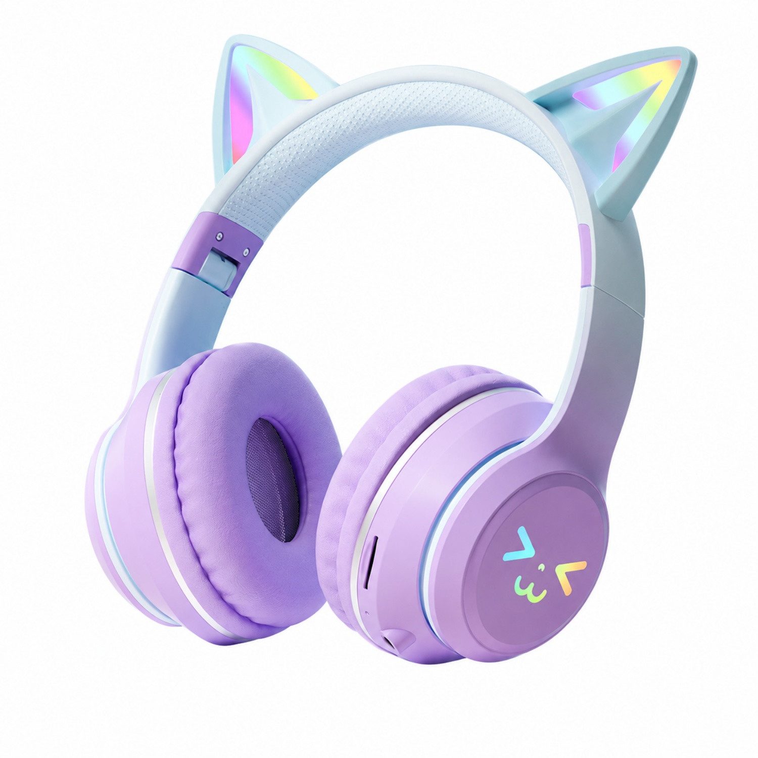 ANYSUN Bluetooth Kopfhörer,RGB-LED-Leuchten,Bluetooth 5.1,HiFi Sound, Over-Ear-Kopfhörer (Bluetooth, 60dB Rauschunterdrückung,Einstellbar,Kopfhörer Bluetooth für Reise)
