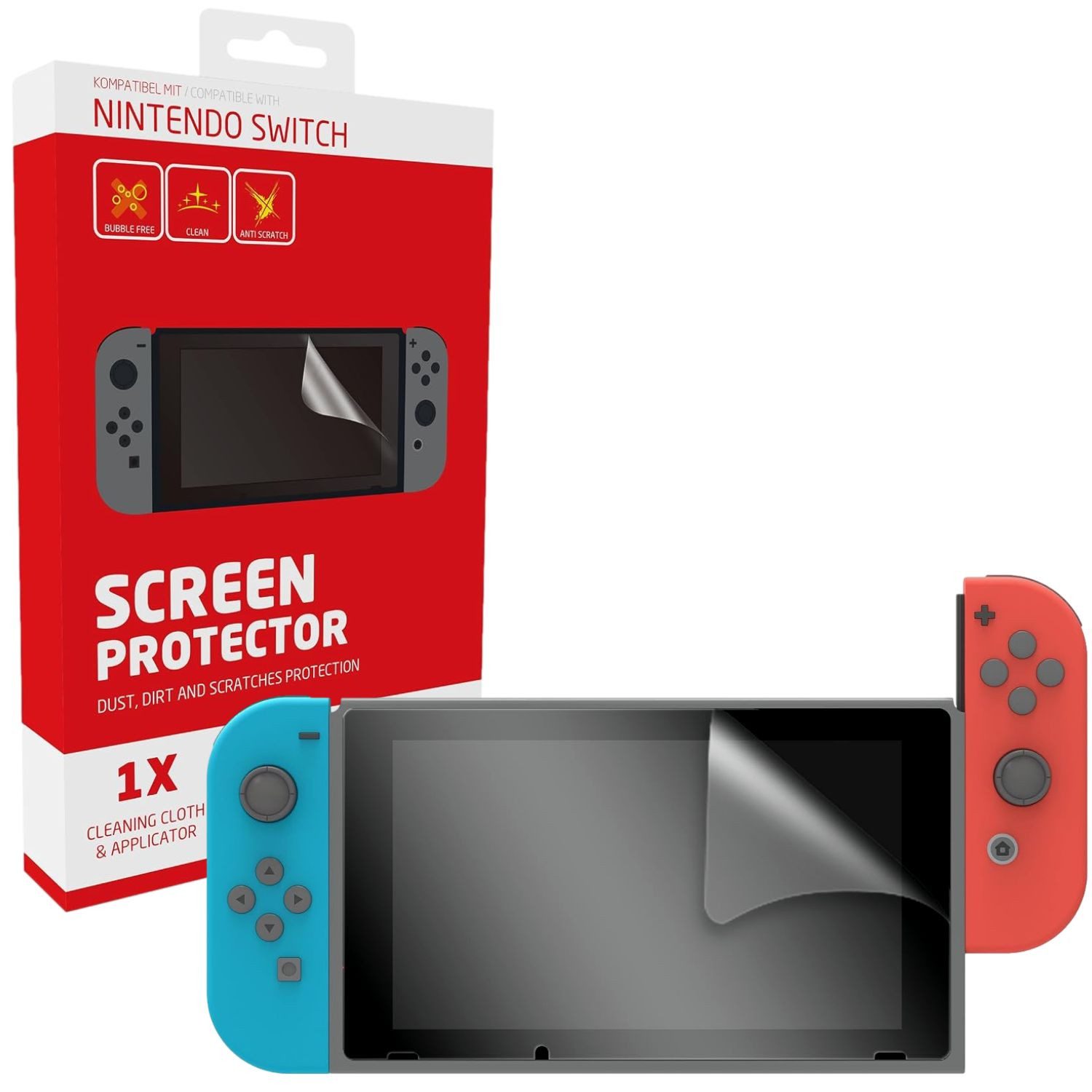 Capcy Displayschutzfolie Premium Display-Schutzfolie Schutz-Folie für Nintendo Switch, Set, Folie Displayfolie Blasenfrei passend für Nintendo Switch 1 Konsole