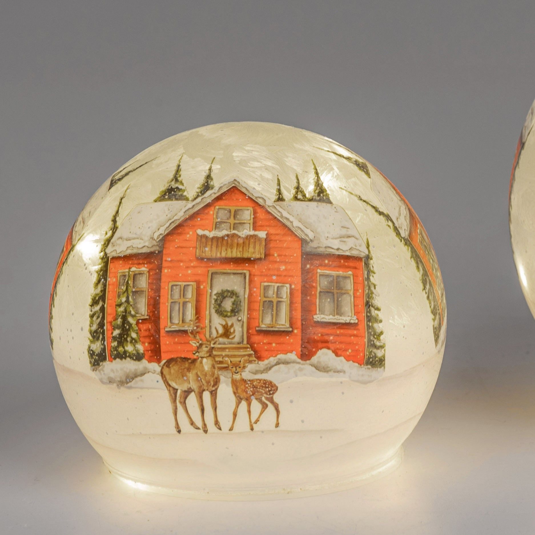 formano Kugelleuchte Weihnachtszeit, Mit Timerfunktion, Mehrfarbig, Motiv: Winterlandschaft