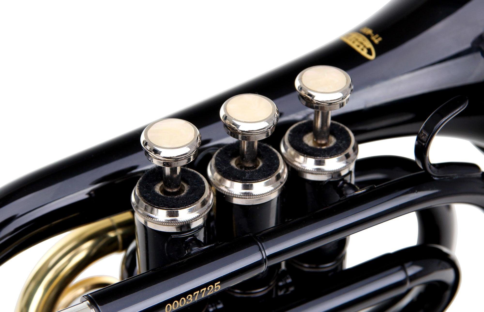Classic Cantabile Trompete TT-400 Taschentrompete Bb, inkl. Koffer & Mundstück, Trompete im Taschenformat, Schallbecher: 93 mm