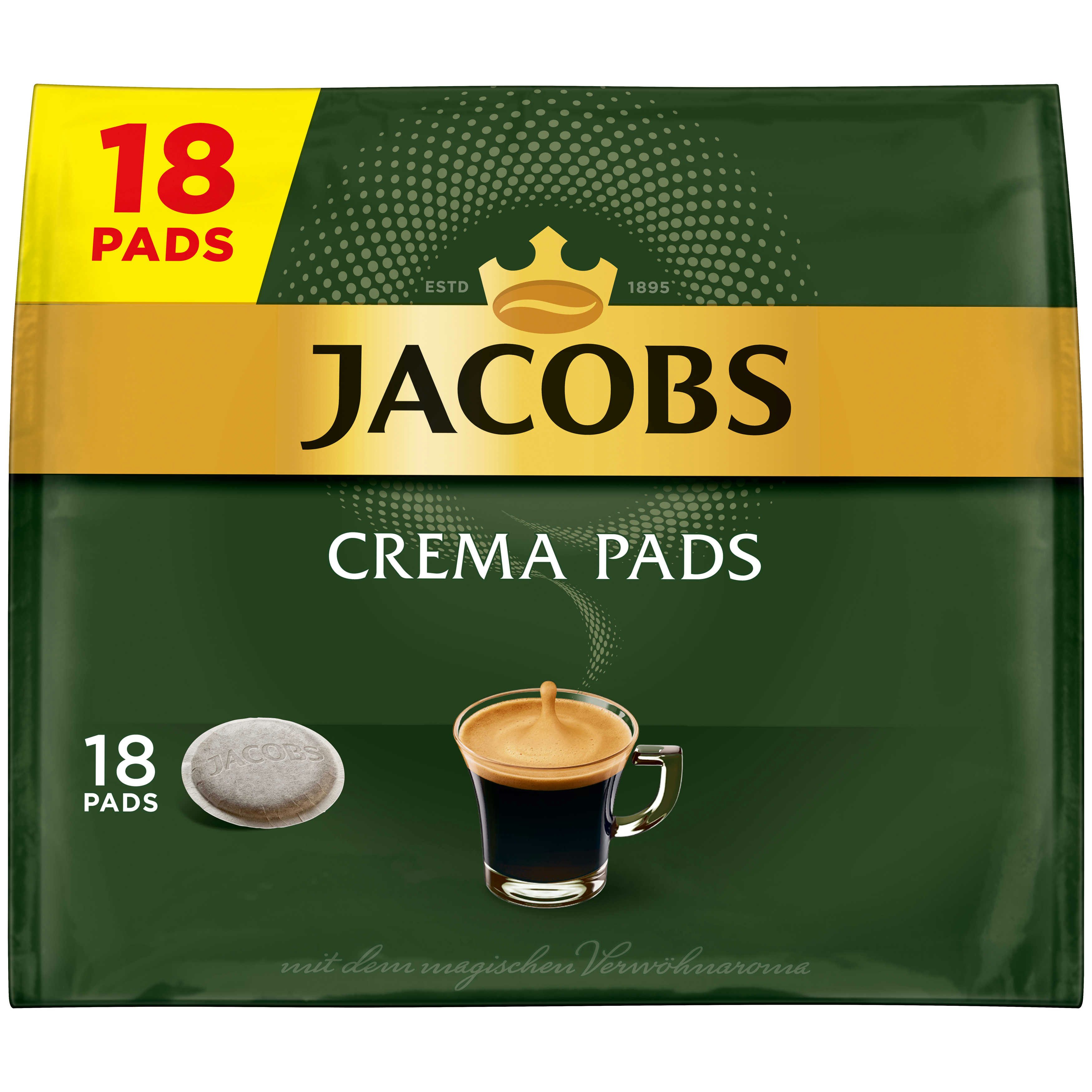 JACOBS Kaffee Pads Crema Classic 270 Getränke - 15x18 Kaffeepads Senseo kompatibel, 1770 g, (Packung, 15er Pack)
