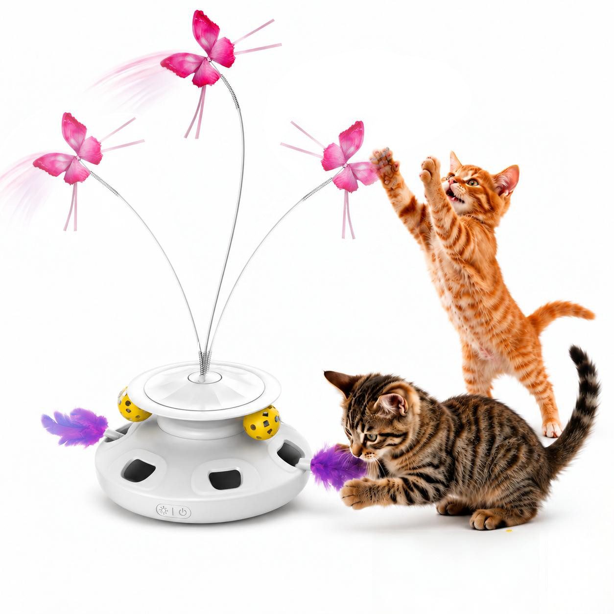 AIBISTAR Tier-Intelligenzspielzeug Elektrischer Katzenspielzeug 360°, Interaktives Spielzeug für Katzen, ABS-Material von AIBISTAR