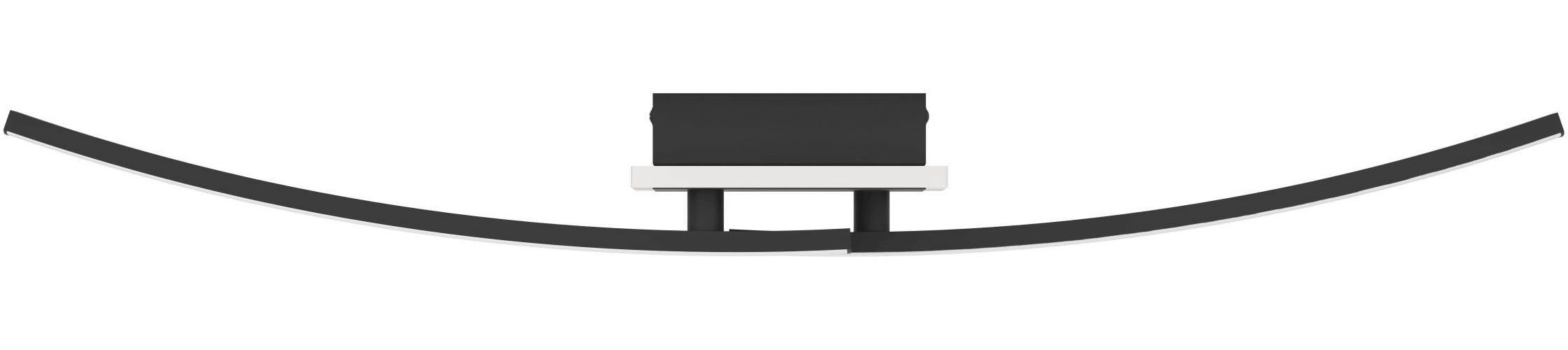 EGLO Deckenleuchte Lungolago Deckenlampe, Bürolampe Decke aus Metall, Küchenlampe, Lampe, LED fest integriert, Neutralweiß, Wand-/Deckenleuchte - L74 x B14 x H6 cm - schwarz - 12W inkl.