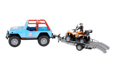 Bruder® Spielzeug-LKW »1696 Jeep Cross Spielzeug Auto Country Racer«, mit Anhänger und Quad