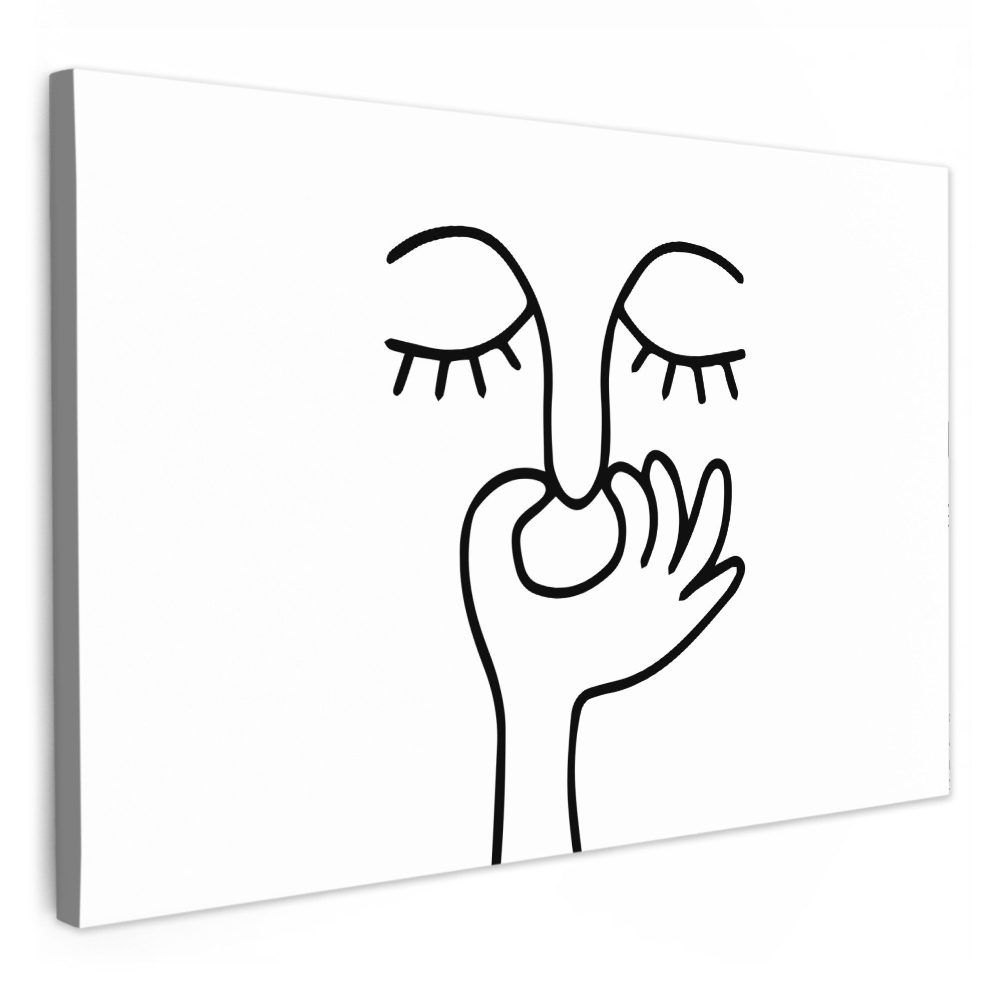 OneMillionCanvasses® Leinwandbild Line art - Gesicht günstig online kaufen