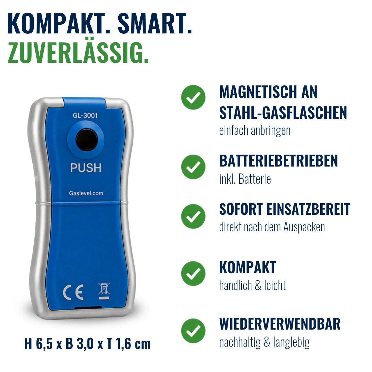 GASLOCK Druckminderer Gasflaschen Füllstandsanzeiger mit Ultraschallsensor & Gasreglerlöser, (Füllstandsanzeiger & Gasflaschenschlüssel für 1/4"-Überwurfmuttern – Bild 4 von 5