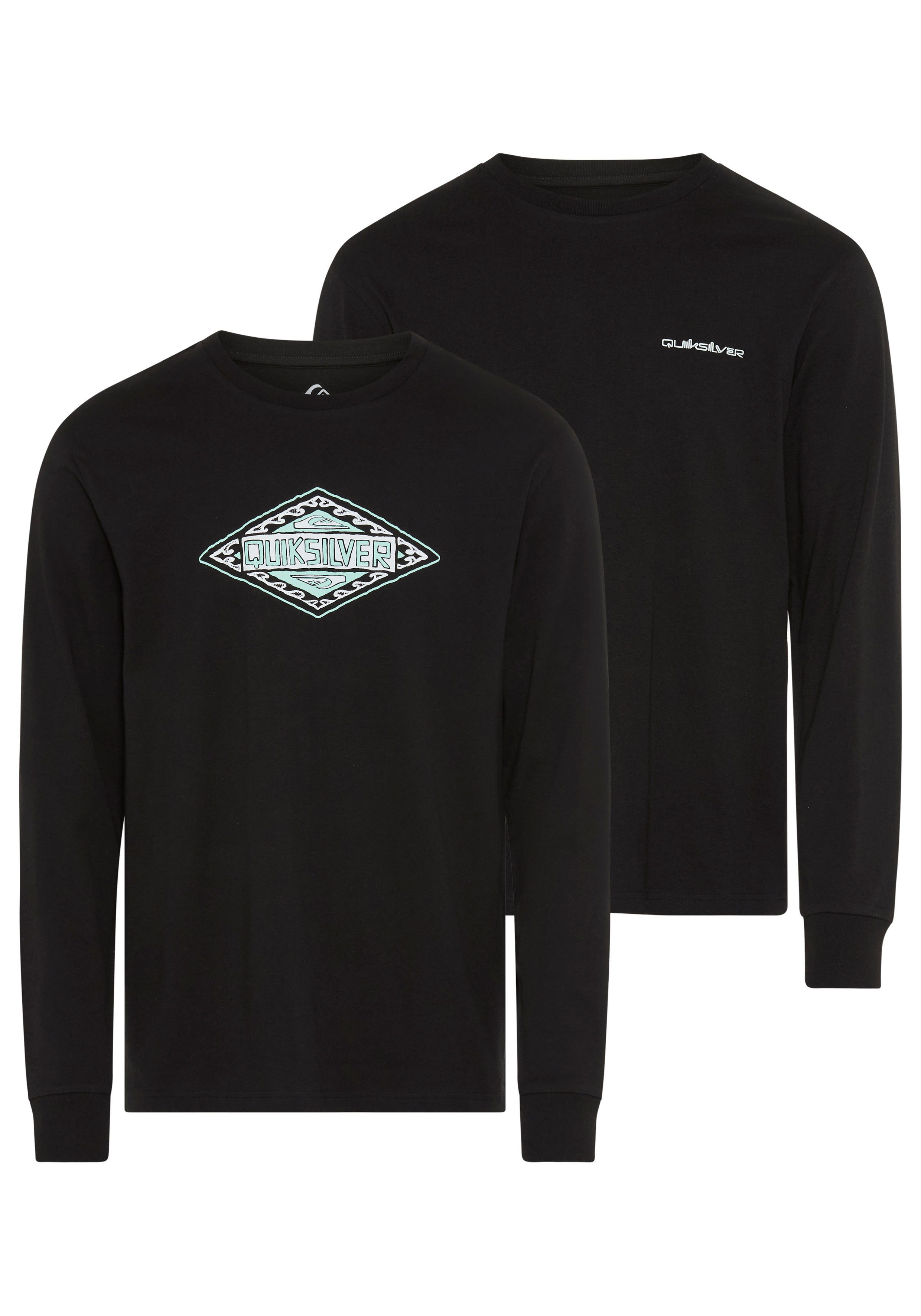 Quiksilver Langarmshirt DESERT WAVE BEYOND WAVE LS PAK (2-tlg) 2er-Pack, Langarm-Design, mit Rundhalsausschnitt, aus Baumwoll-Jersey