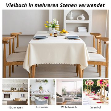 CALIYO Tischdecke Tischtuch Tafeldecke Leinendecke Abwaschbar Wasserabweisend, Pflegeleicht Abwaschbar Table Cloth Fuer Kueche Esstisch Couchtisch