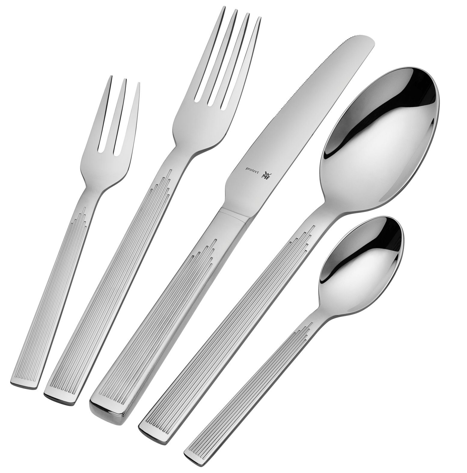WMF Besteck-Set Art Deco Besteck-Set, 66-teilig, Cromargan protect® (66-tlg), Cromargan protect, edle Optik angenehme Haptik, spülmaschinenfest