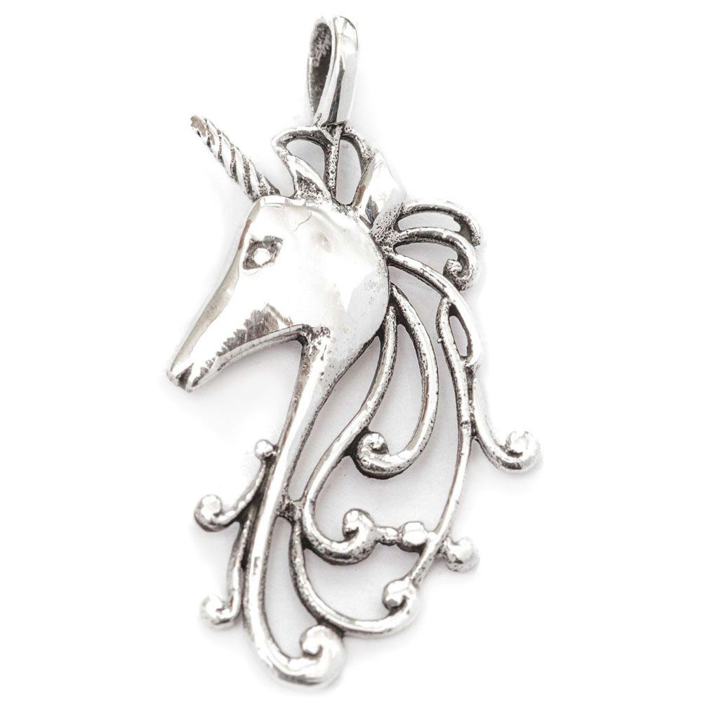 Kettenanhänger Das Silberne Einhorn Schmuckanhänger - Einhorn - 30x12mm