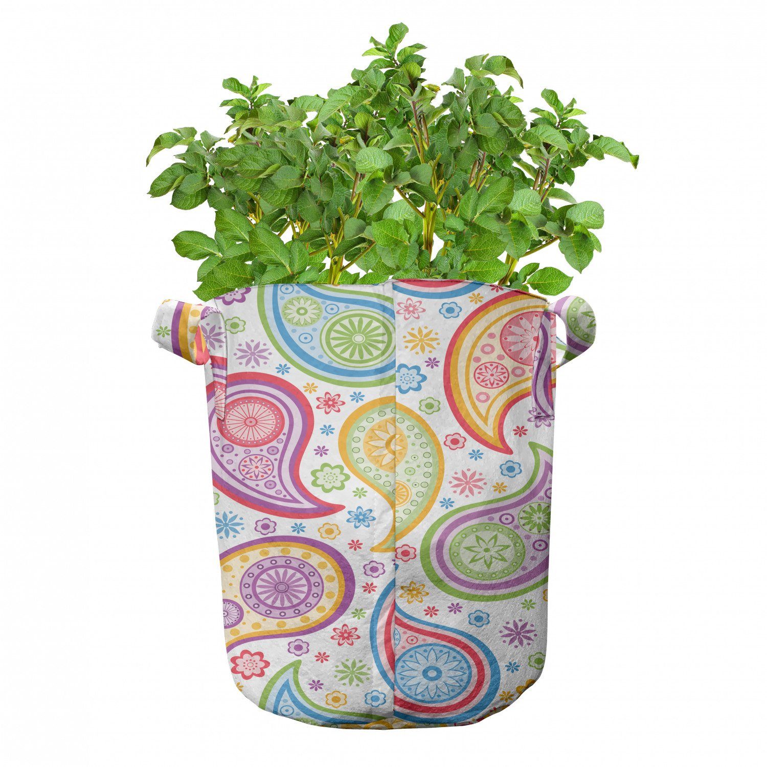 für Paisley hochleistungsfähig Muster Stofftöpfe Griffen Abakuhaus Pflanzkübel mit Blume Farbige Pflanzen,