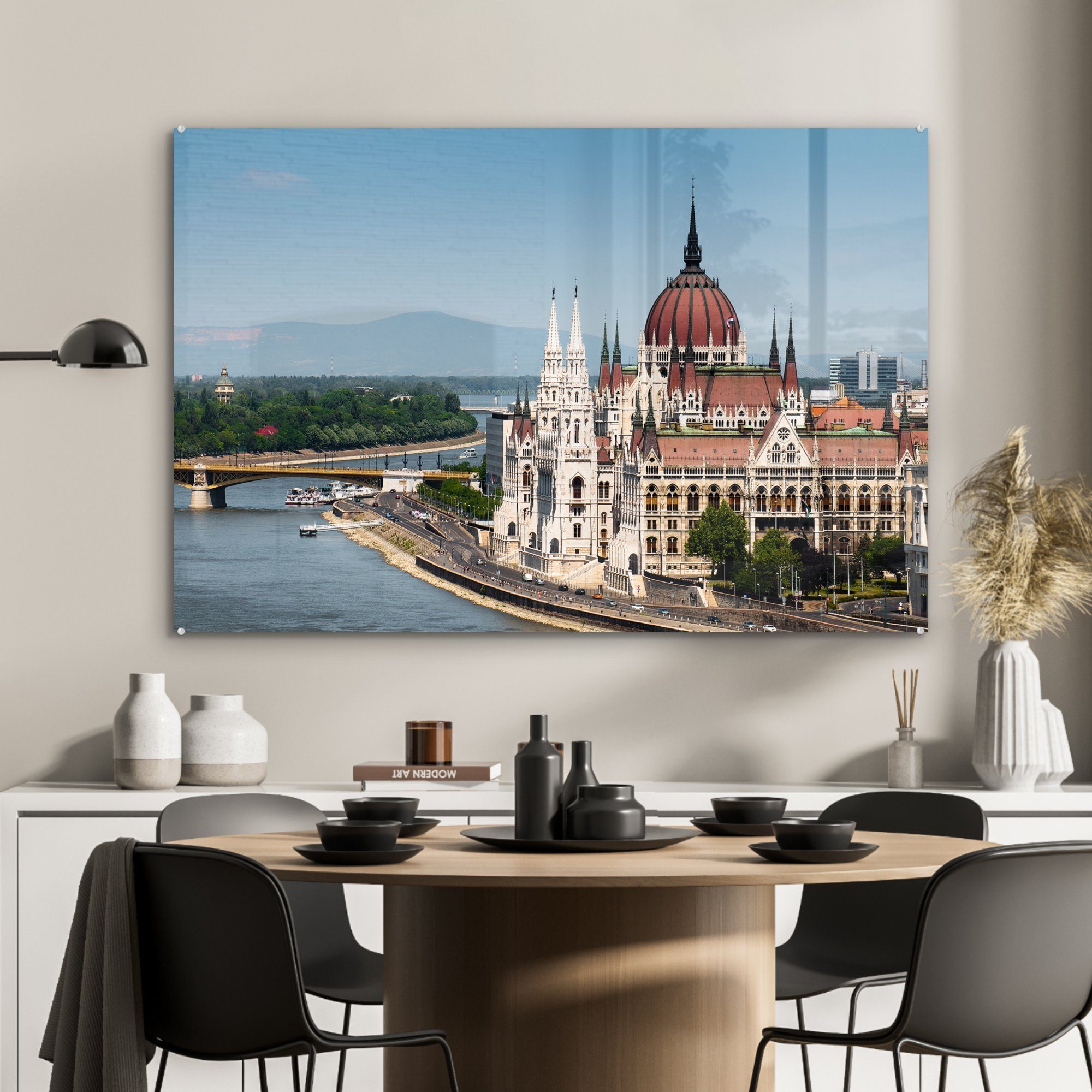 MuchoWow Acrylglasbild Das ungarische Wohnzimmer Europa, (1 St), in Acrylglasbilder & Schlafzimmer Parlamentsgebäude
