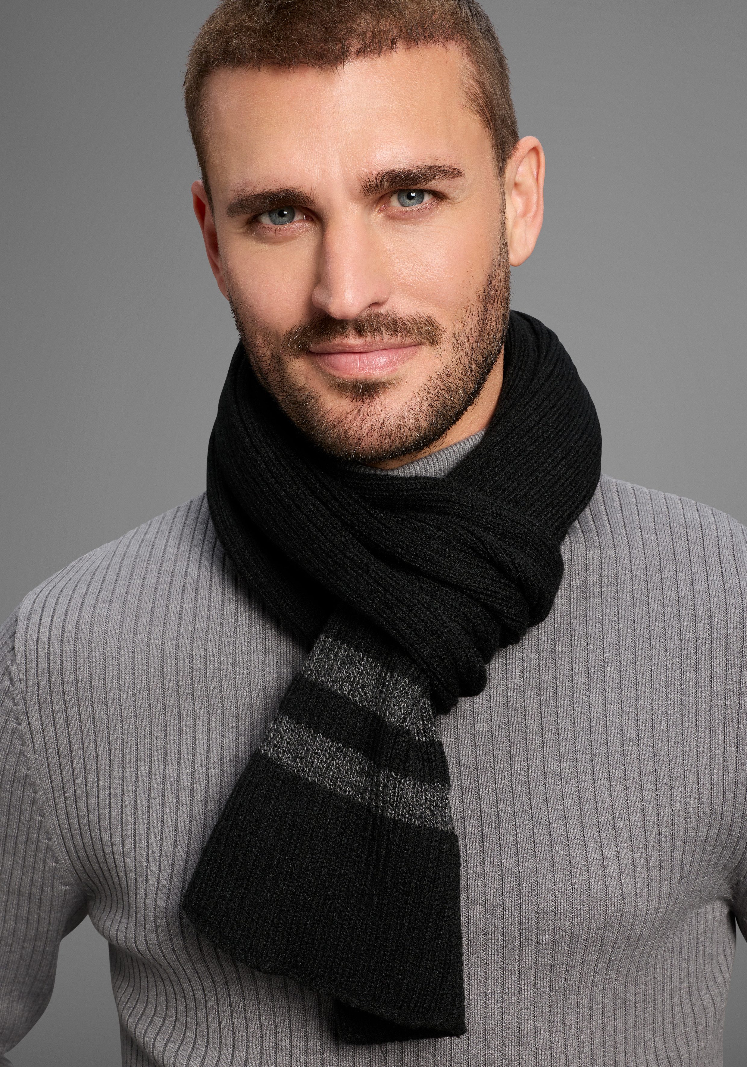 Man's World Schal, mit modischen Konstrast-Streifen - NEW günstig online kaufen