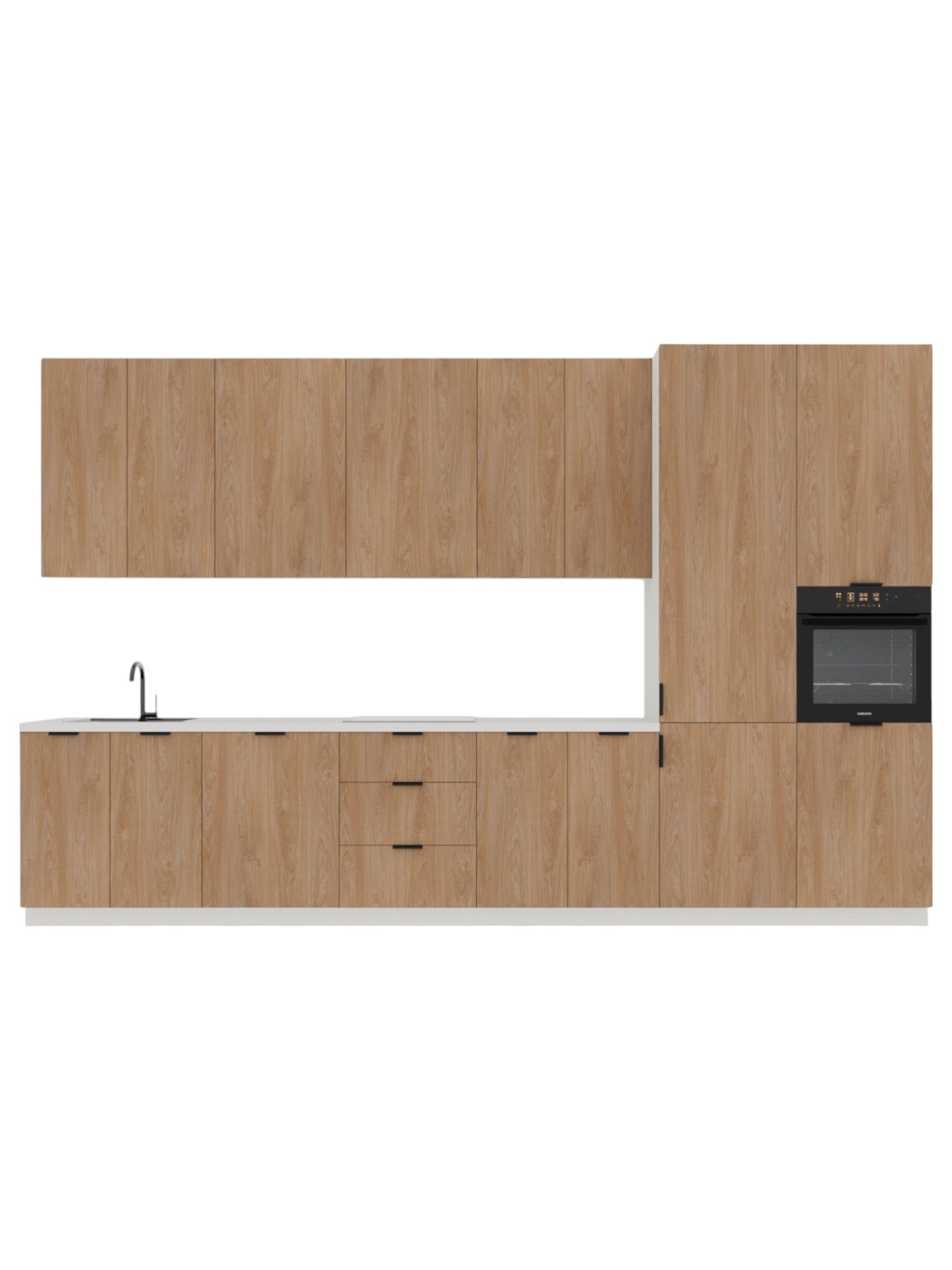 ROYAL24_MARKT Küchenzeile K88-G400 R - Sorento - mit robusten Materialien gefertigt, (Komplett Set), Edle Stoffe - Schickes Design - Top Verarbeitung