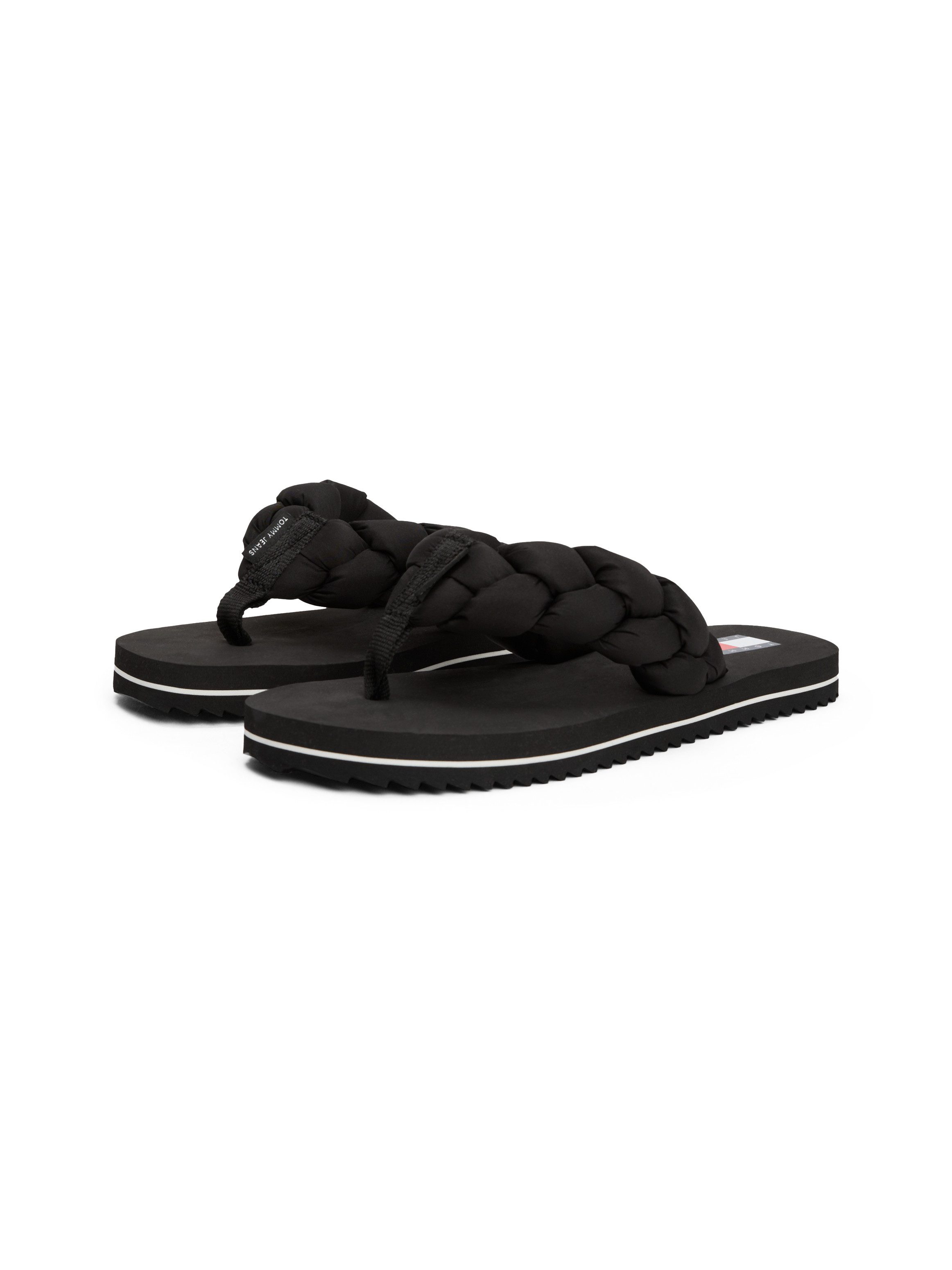 Tommy Jeans BRAIDED THONG BEACH SANDAL Zehentrenner, Dianette, Sommerschuh mit geflochtener, wattierter Bandage
