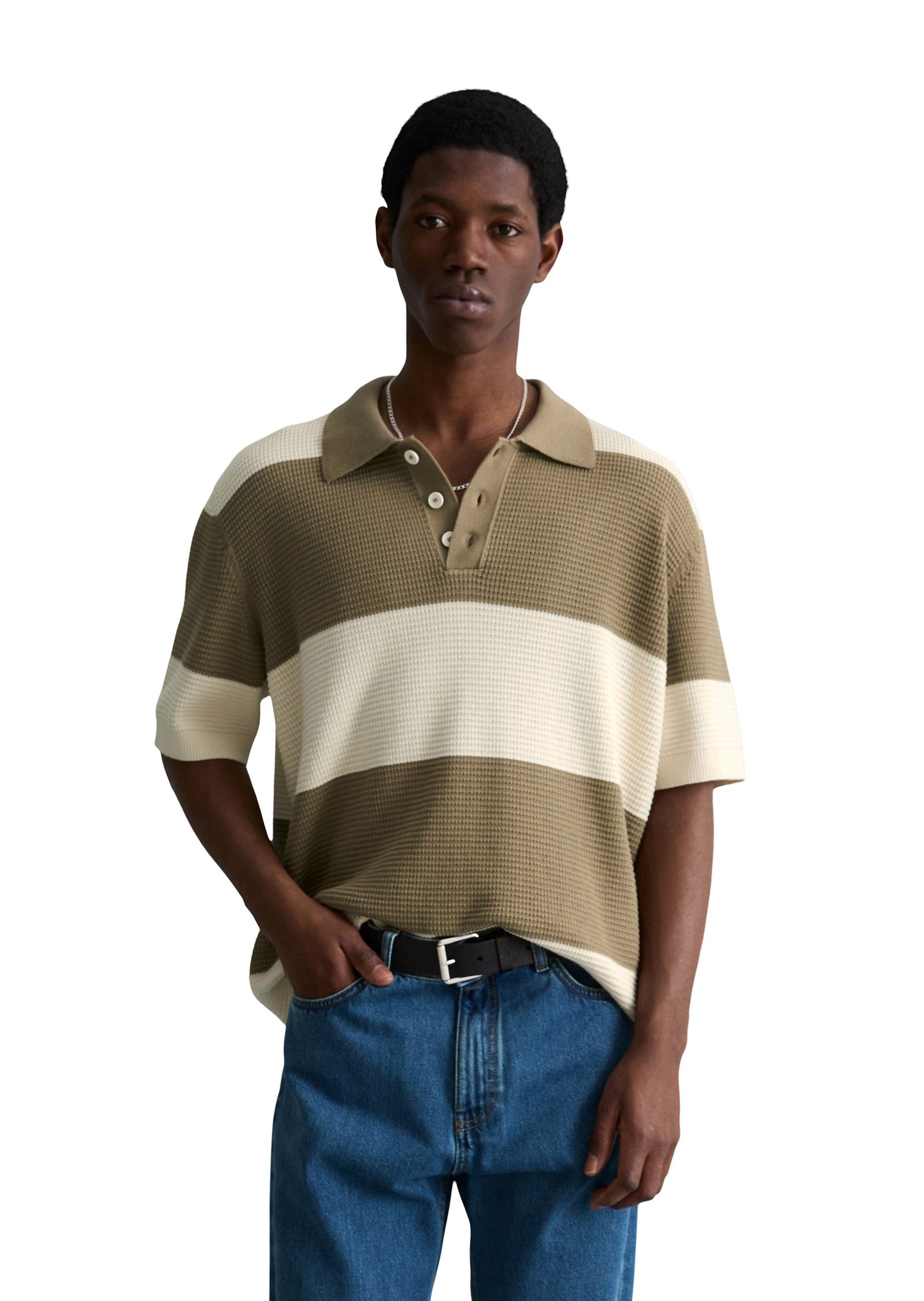 Marc O'Polo DENIM Poloshirt mit Waffelstruktur