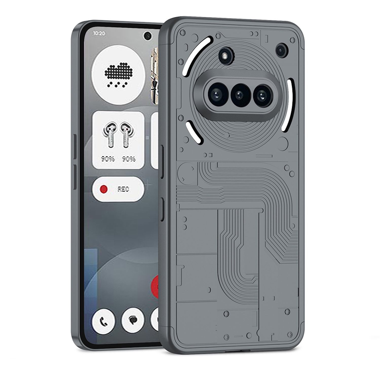 Wigento Handyhülle Für Nothing Phone 3a Design Dreiteilige GKK Rundum Schutz Hülle Grau, GKK Schutzhülle mit dreiteiliger Rundum-Abdeckung