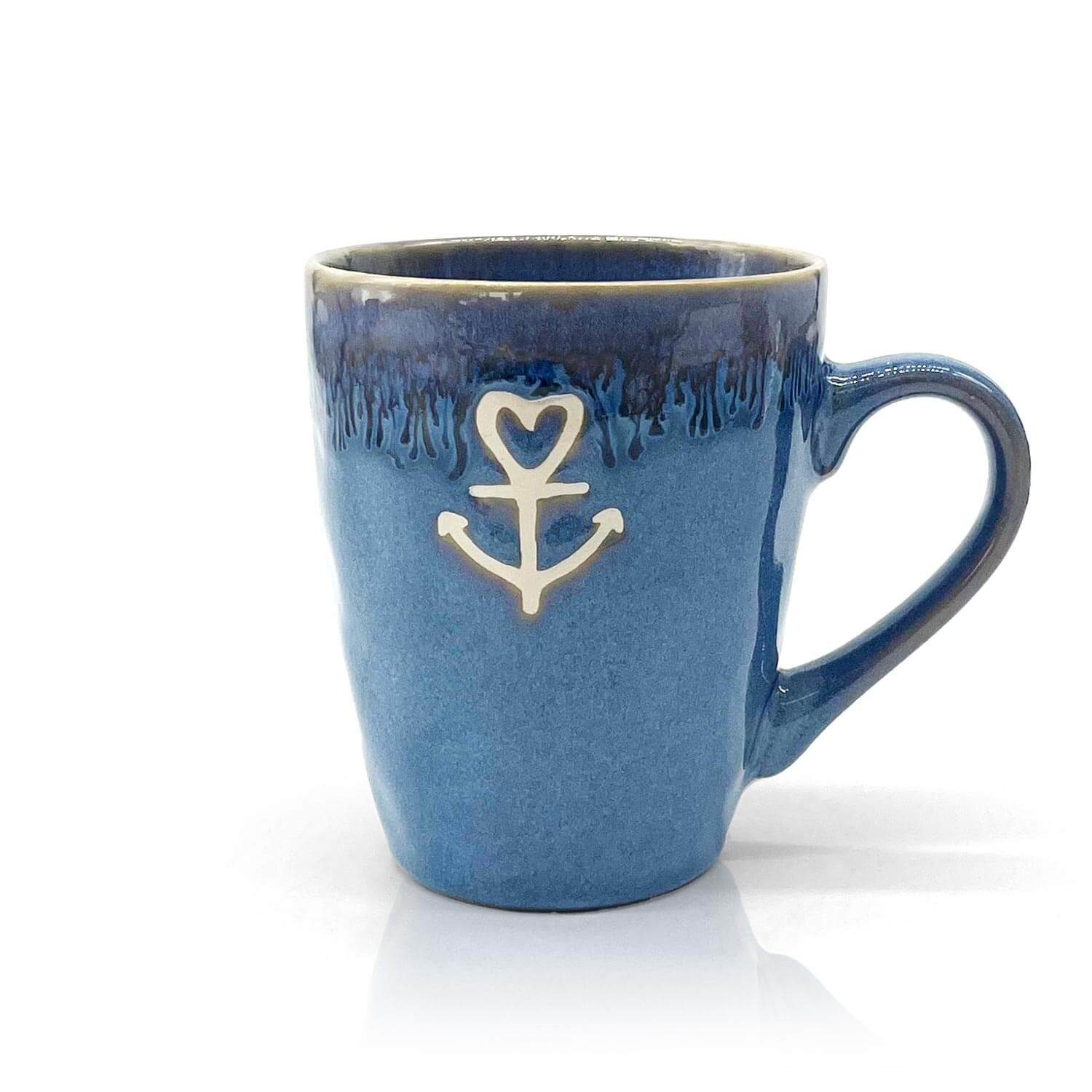 MEA LIVING Tasse MEA living STONEWARE Becher mit Henkel maritim Anker, Stoneware