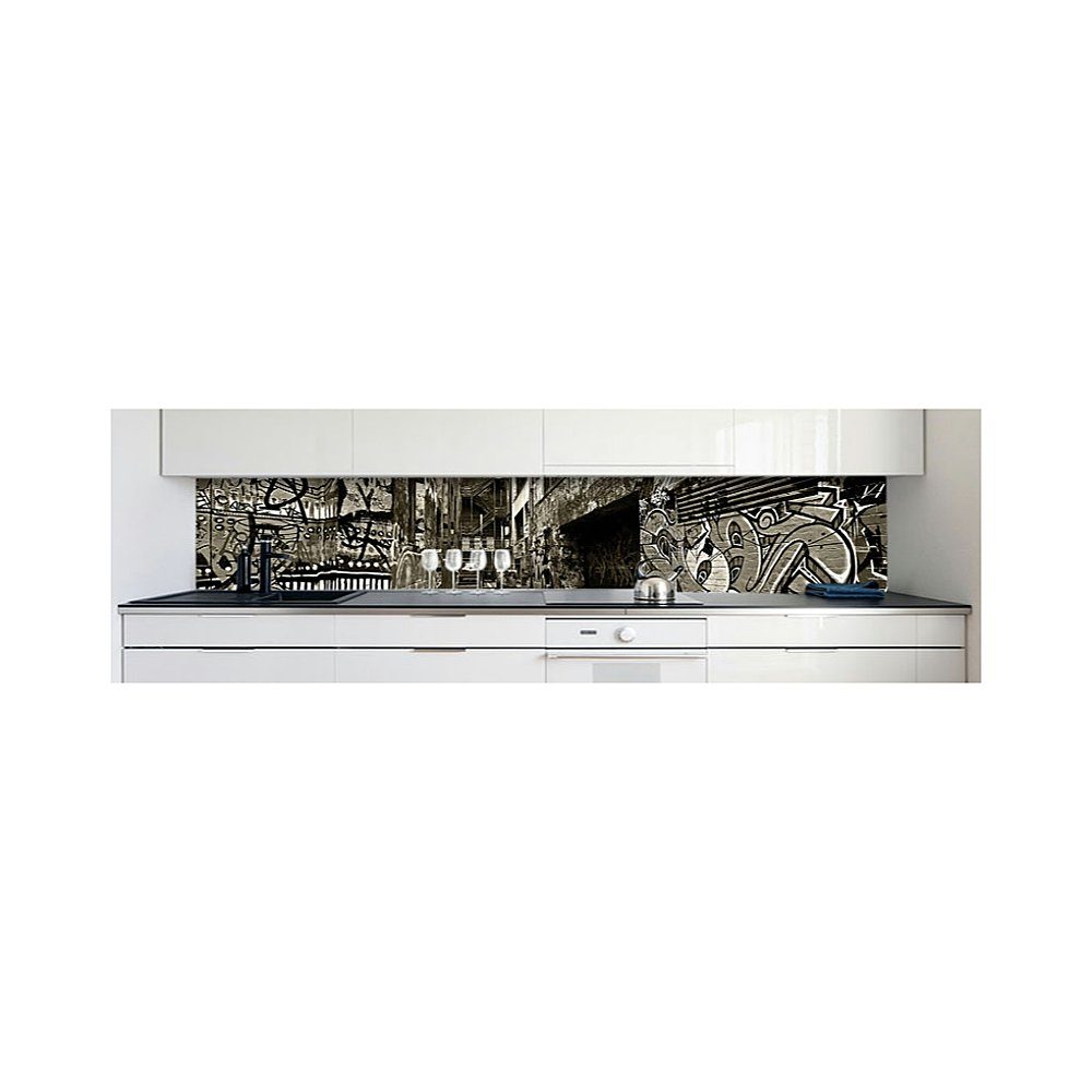 Küchenrückwand selbstklebend 0,4 Graffiti Küchenrückwand Hart-PVC Premium mm DRUCK-EXPERT