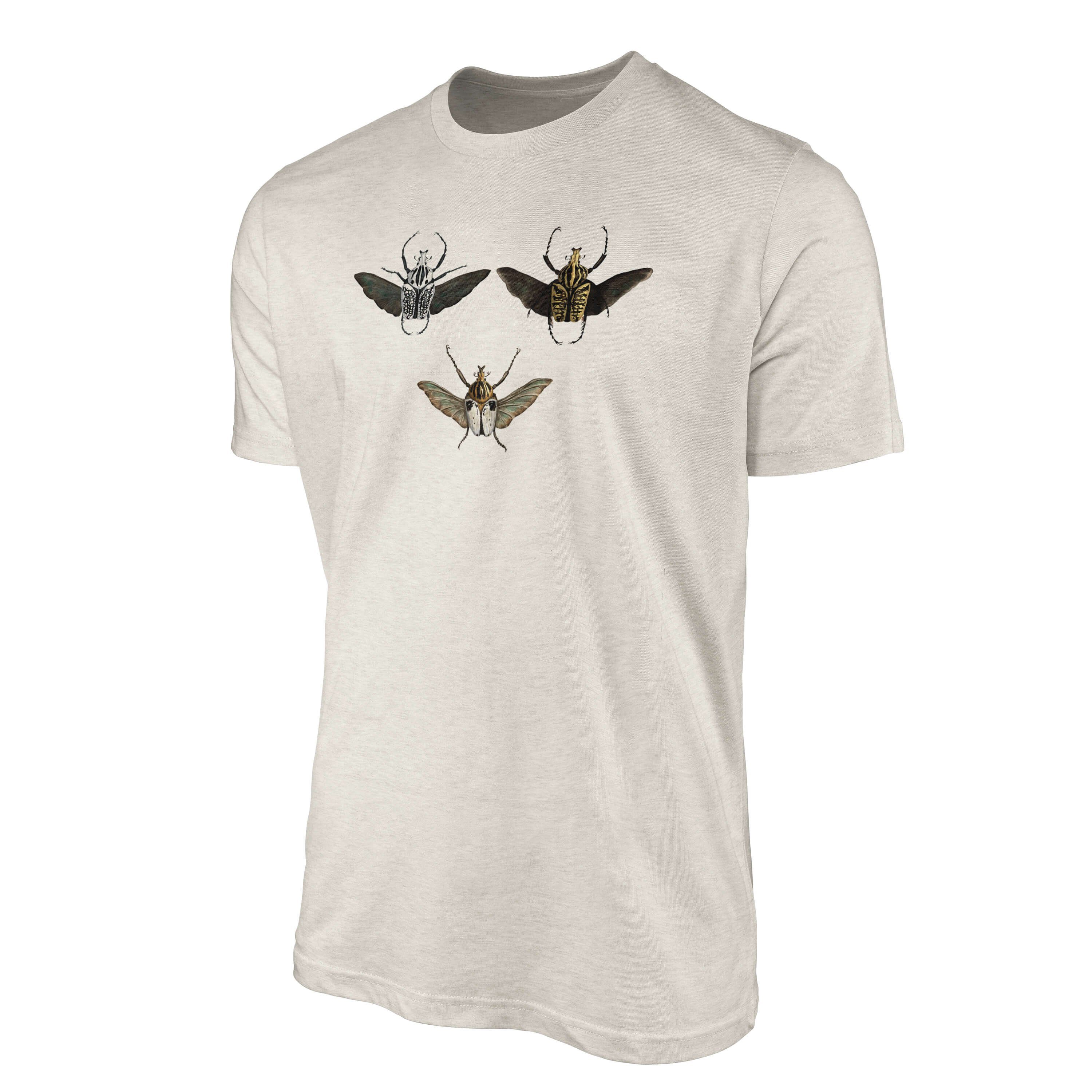 Sinus Art T-Shirt Herren Organic Insekten T-Shirt (1-tlg) Aquarell Motiv Nachhaltig 100% Bio-Baumwolle Shirt Ökom Farbe Käfer