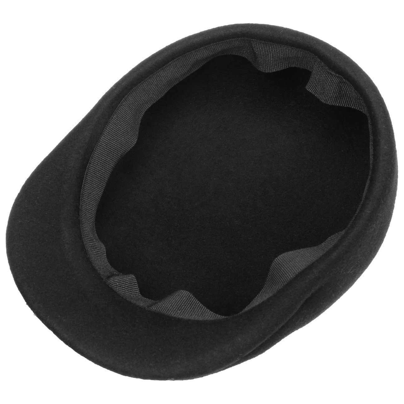 Lipodo Flatcap schwarz Cap in Schirm, Made (1-St) Flat mit Italy