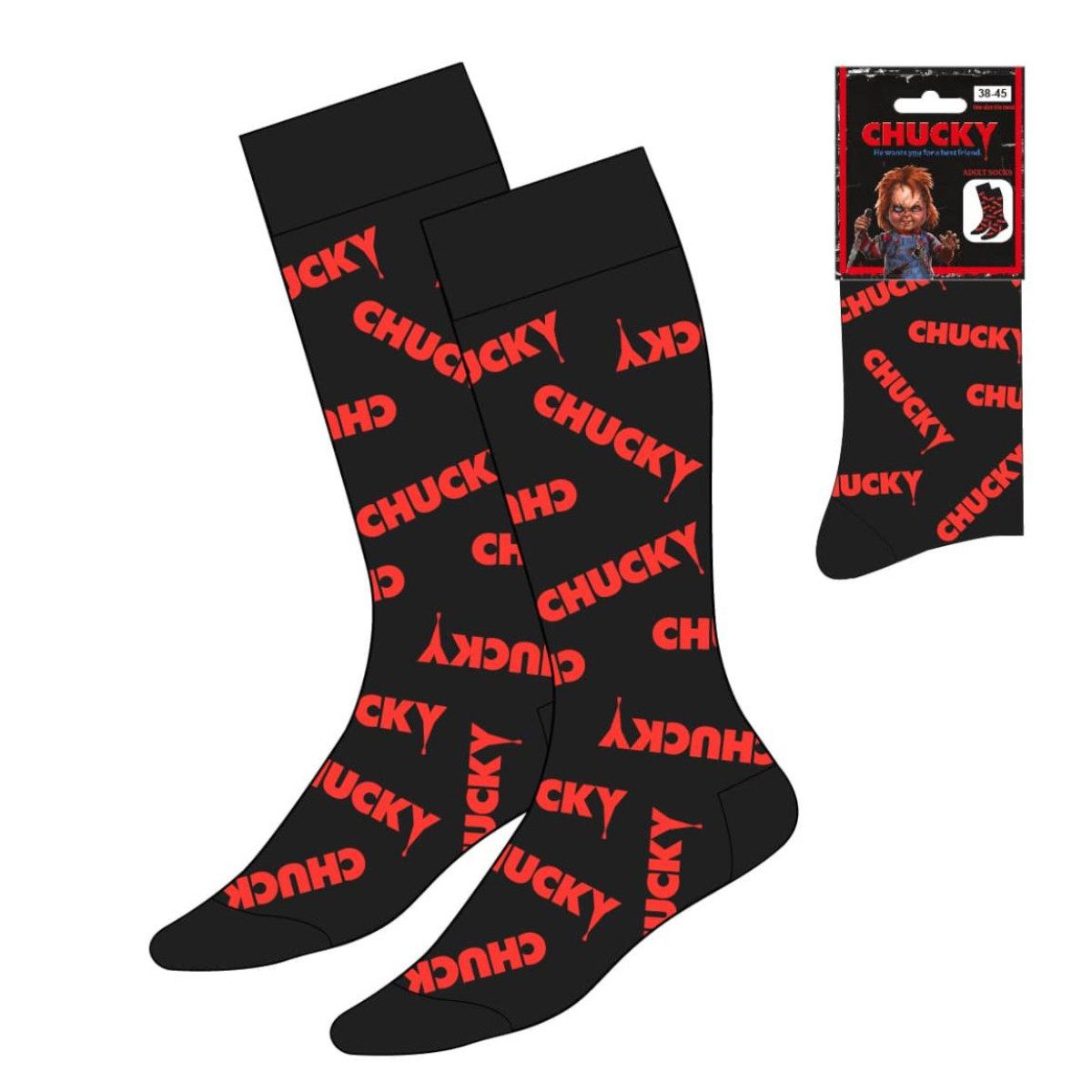 Langsocken Chucky Baumwollsocken Atmungsaktive Strümpfe, Freizeitmode 38-45
