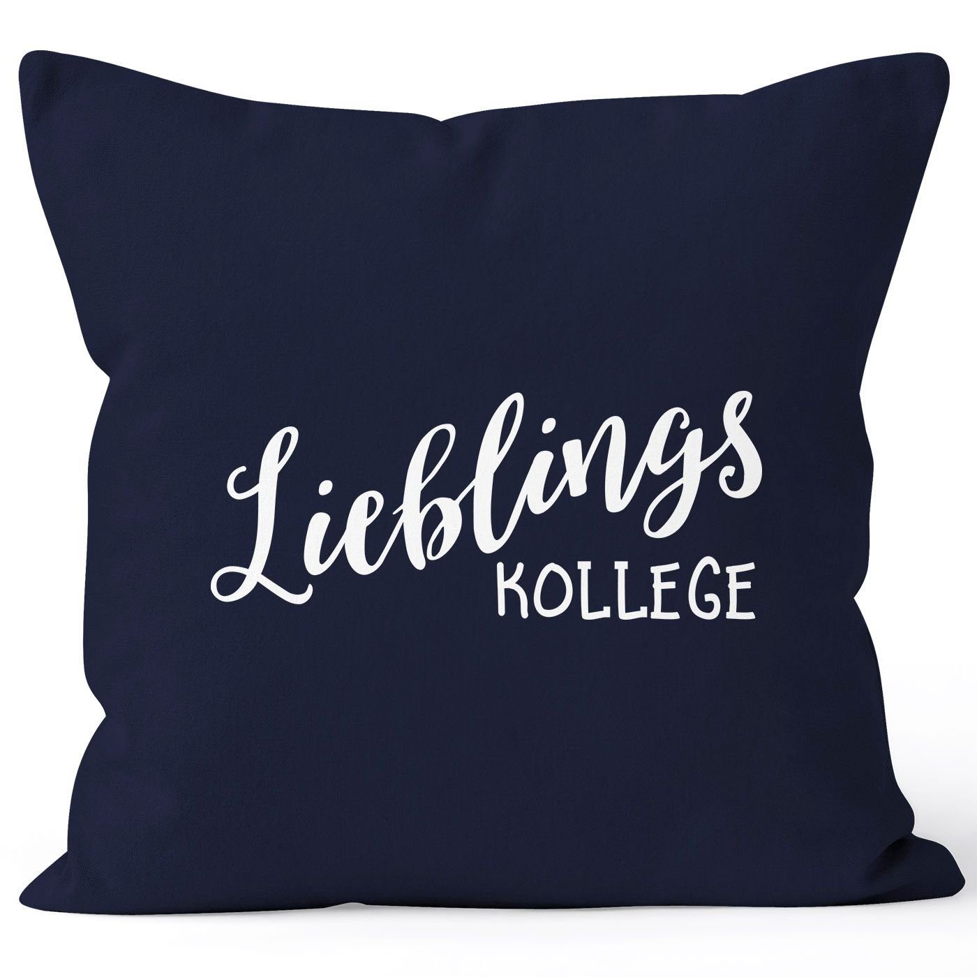 MoonWorks Dekokissen Kissen-Bezug MoonWorks® Büro Lieblingskollege Deko-Kissen navy Geschenk Kollege Kissen-Hülle Arbeitskollege Baumwolle Freundschaft