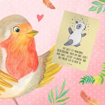 Mr. & Mrs. Panda Grußkarte Panda Bipolar - Gelb Pastell - Geschenk, Grußkarte, Karte, Hochzeitsk, Matte Innenseite