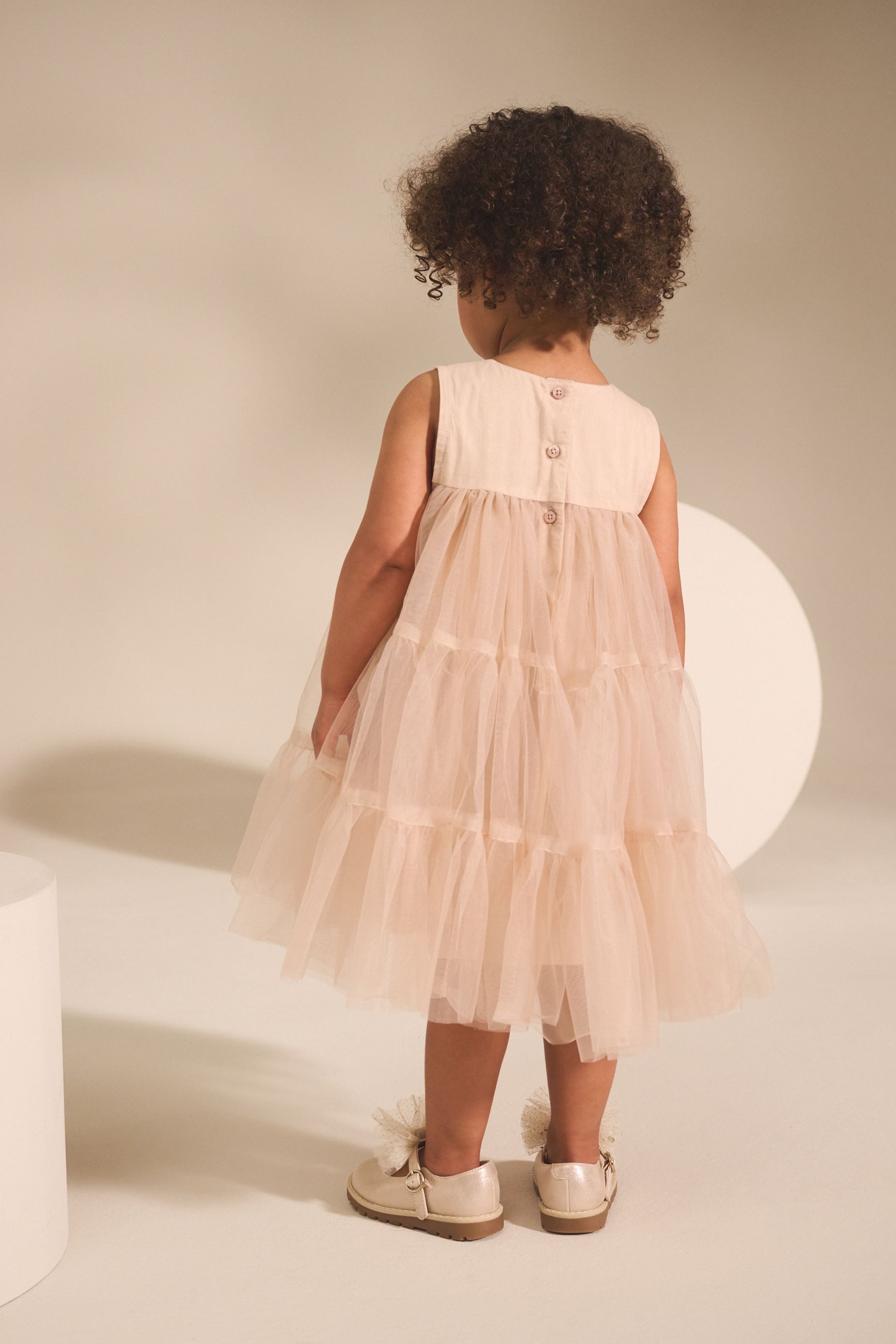 Next Tüllkleid Ärmelloses Mesh-Kleid mit Schleifendetail günstig online kaufen