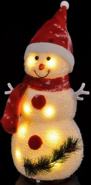 Bambelaa! Weihnachtsfigur Bambelaa! Schneemann LED Rot Weihnachtsdeko Beleuchtet 42 cm Batterie