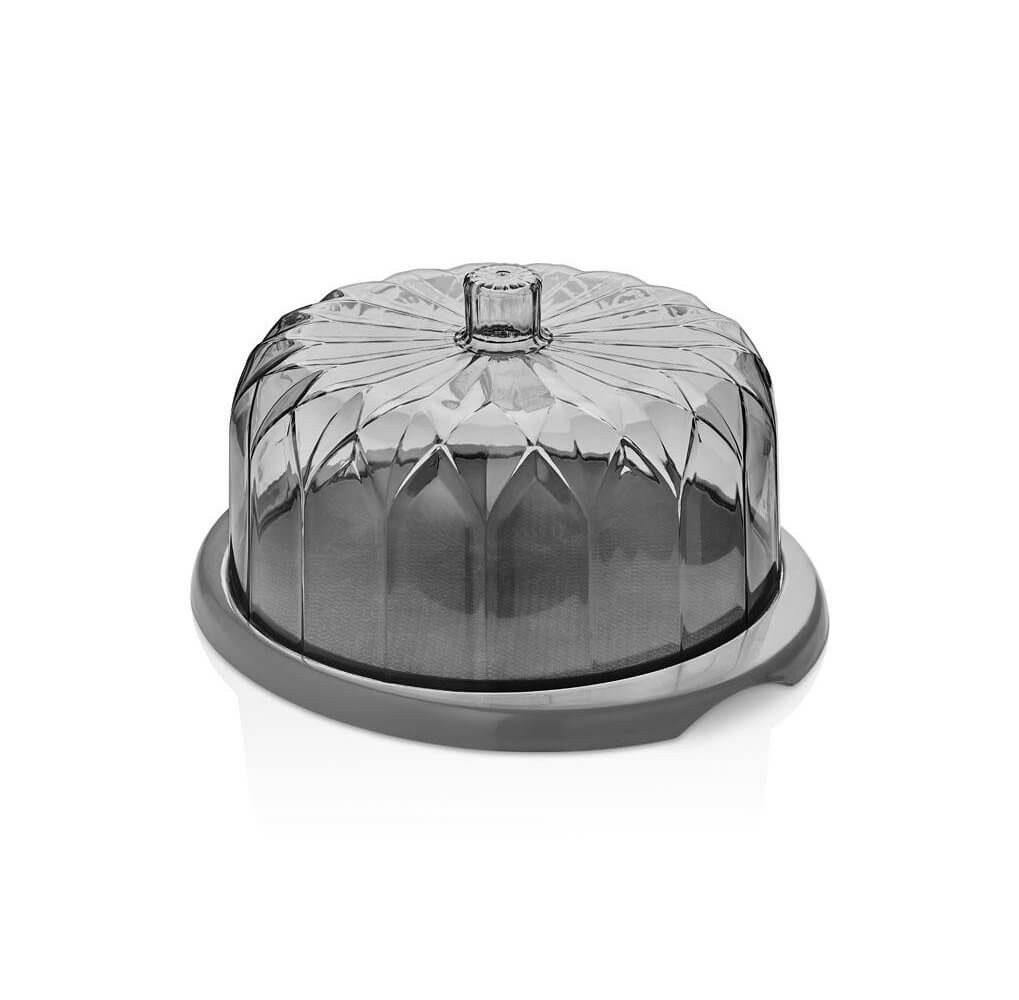 Vip Ahmet Vorratsdose Tortenplatte mit Fuß und Haube 29 cm, BPA-frei Kunststoff