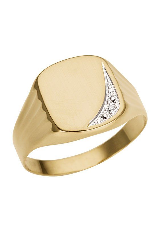 Firetti Siegelring Schmuck Geschenk Gold 333 Herrenring Goldring, mit Diamant